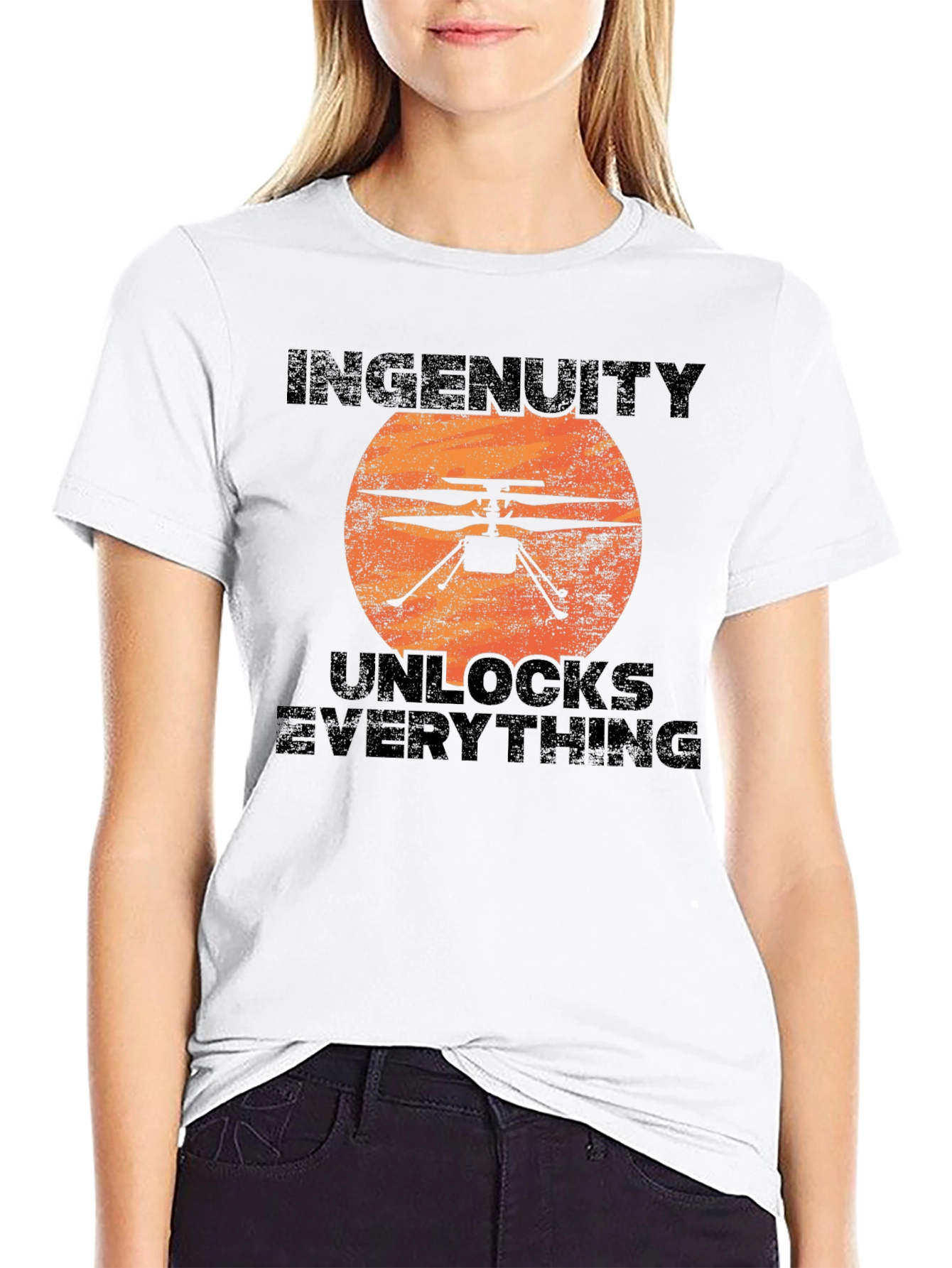 Black Ingenuity Unlocks Everything Black T-Shirt view 9