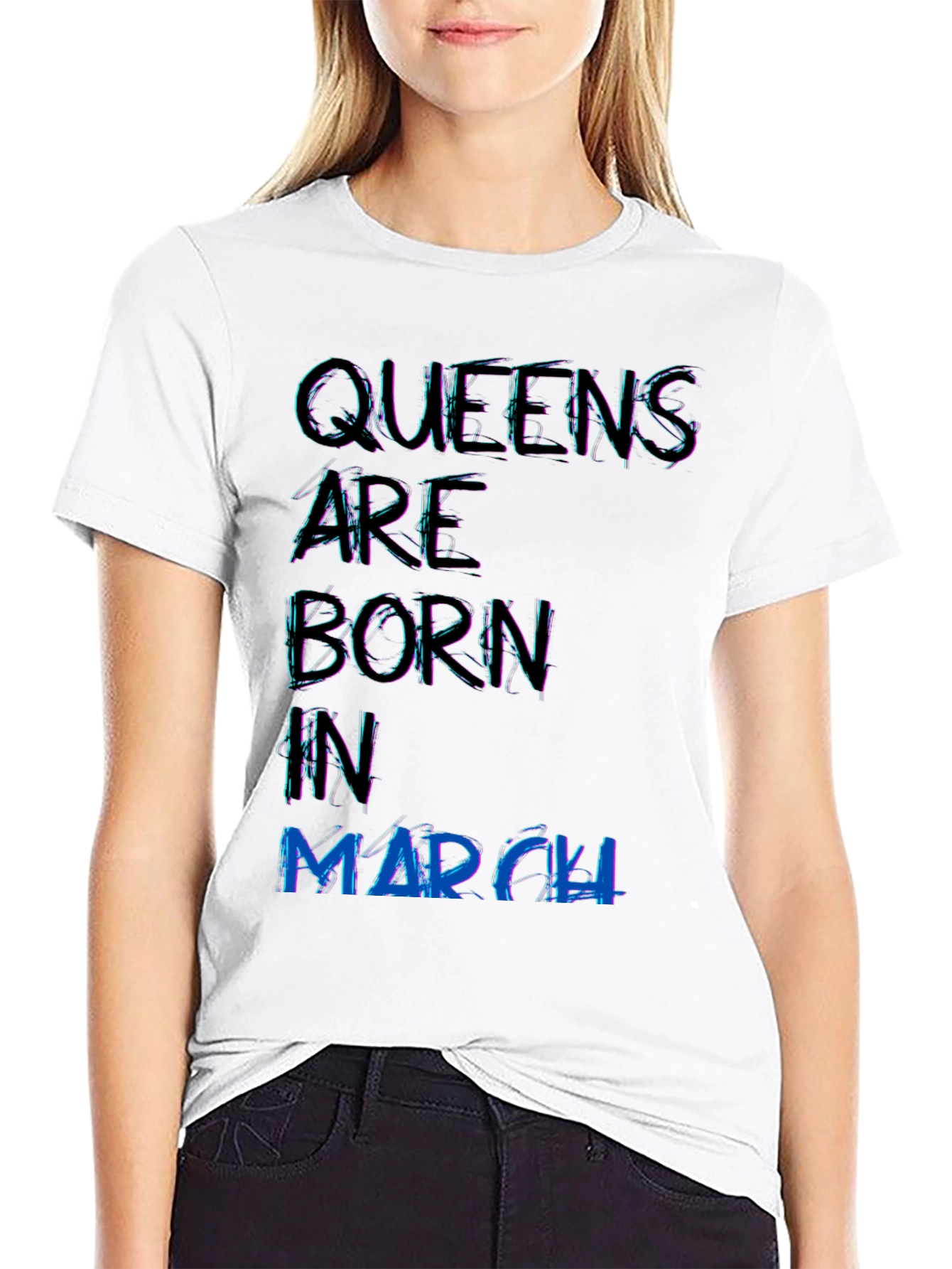 Black Queens are Born in March Black T-Shirt view 9