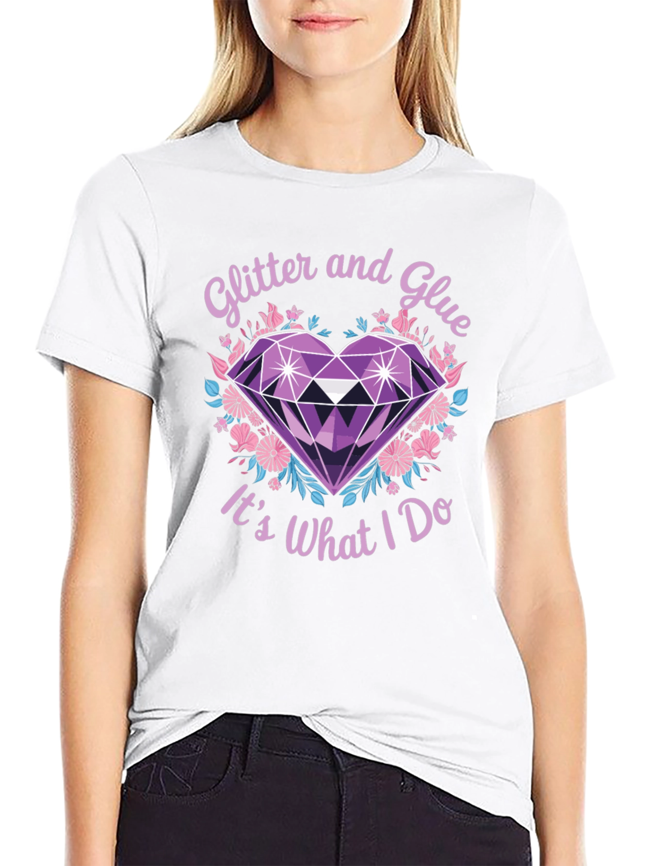 Black Glitter and Glue T-Shirt - Crafty Apparel view 9