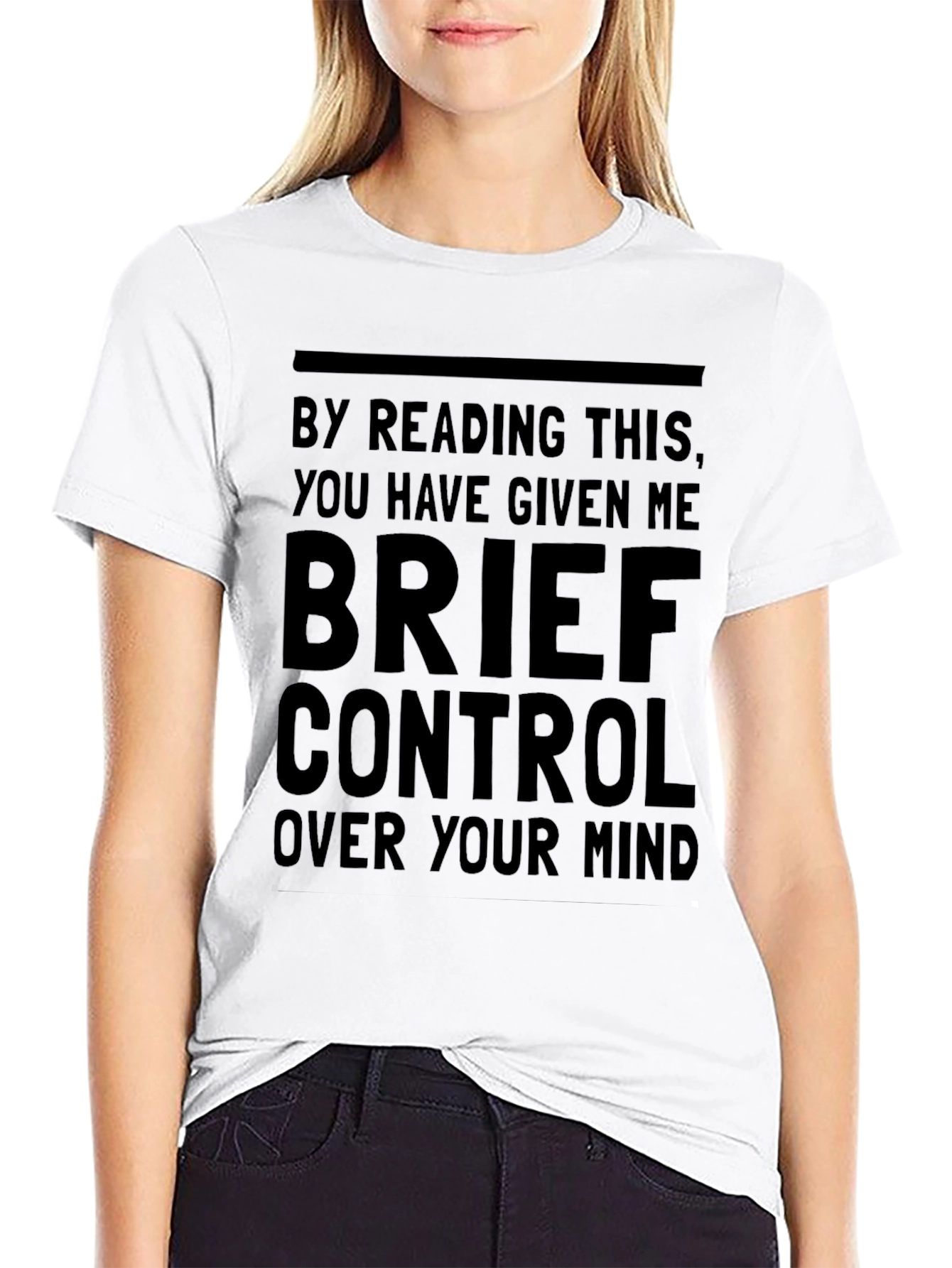 Black Mind Control Graphic T-Shirt - Funny Novelty Tee view 9