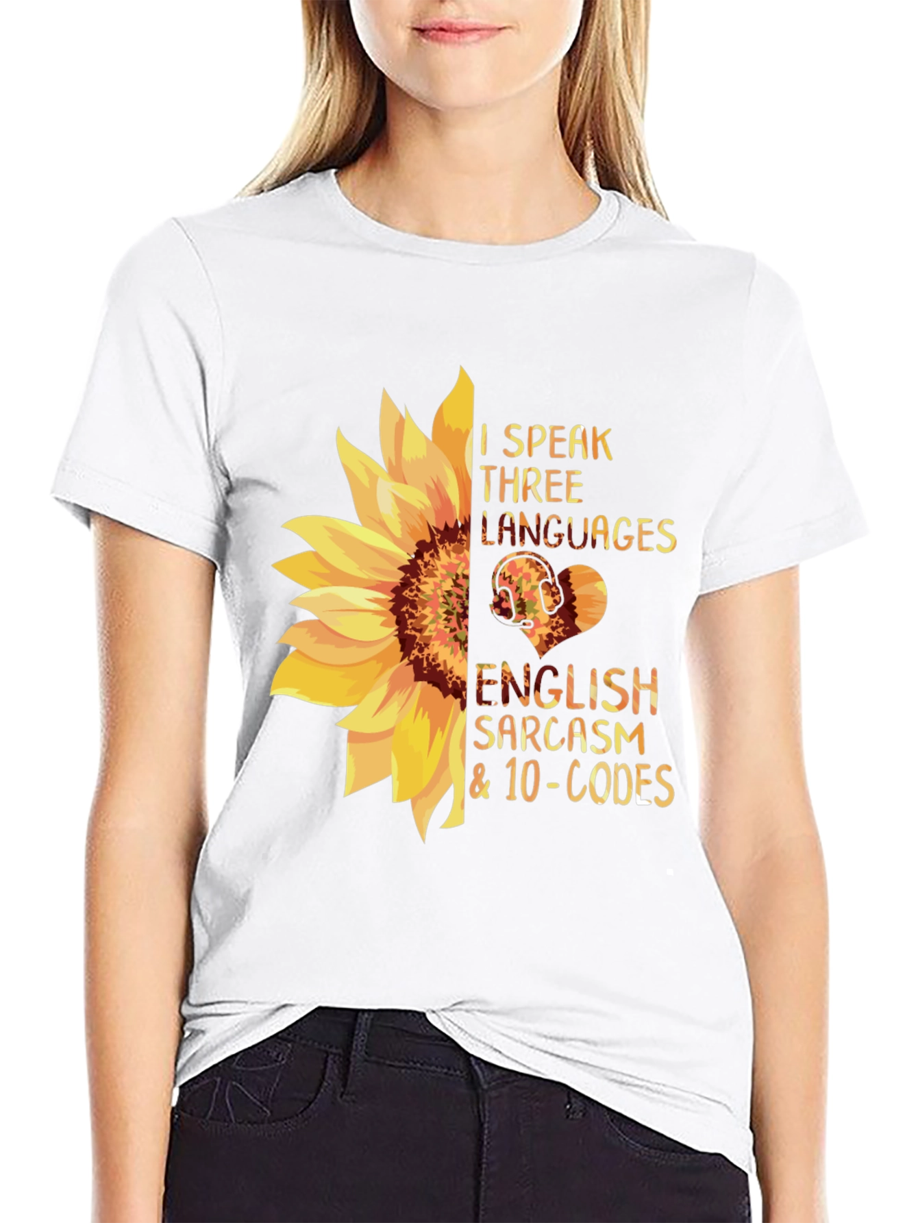 Black I Speak Three Languages Funny Graphic Tee view 9