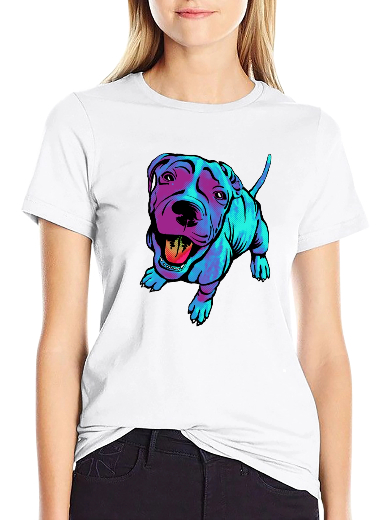 Black Cool Pitbull Graphic Tee - Stylish Black Shirt view 9