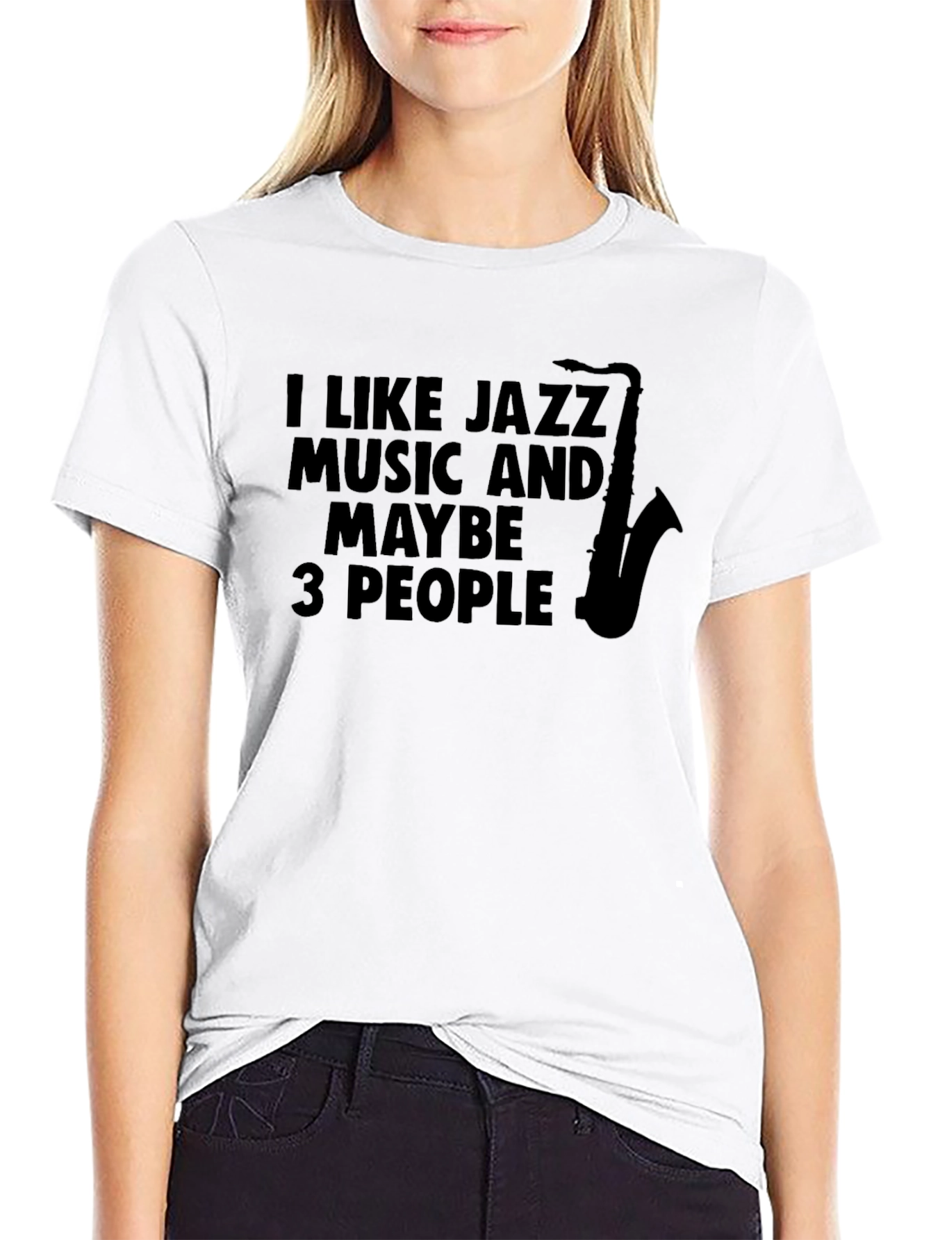 Black Jazz Music Lover T-Shirt - Funny Saxophone Graphic Tee view 9