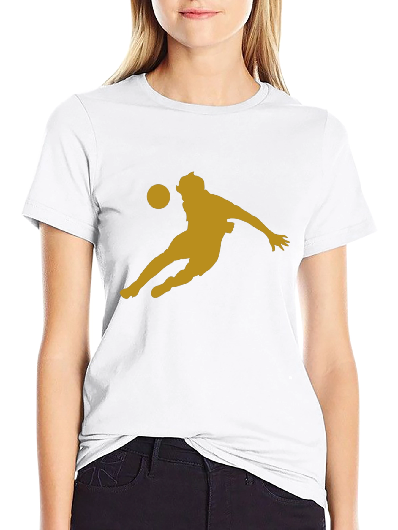 Black Soccer Player Graphic Tee - Black Cotton Blend view 9