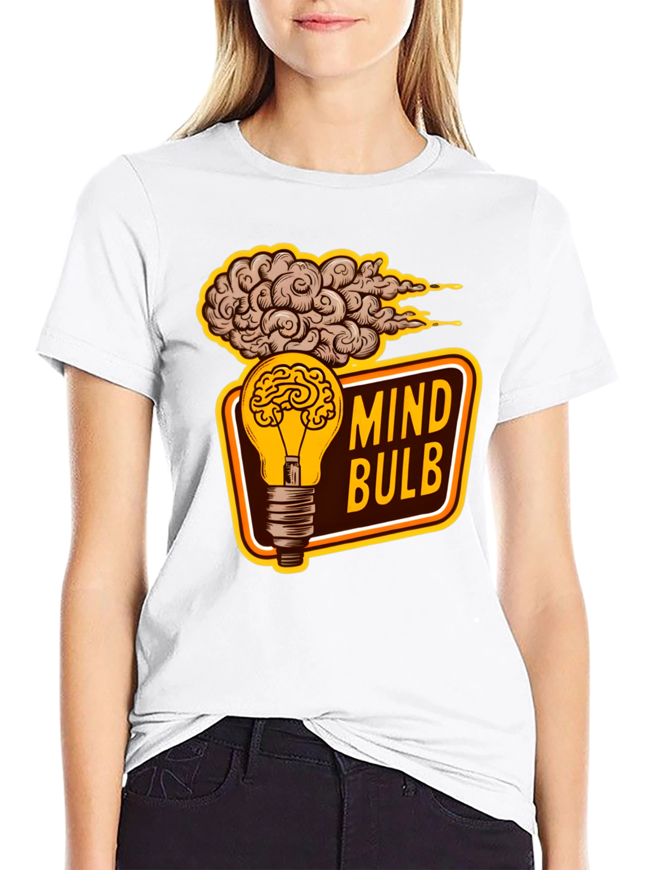 Black Mind Bulb Graphic T-Shirt view 9