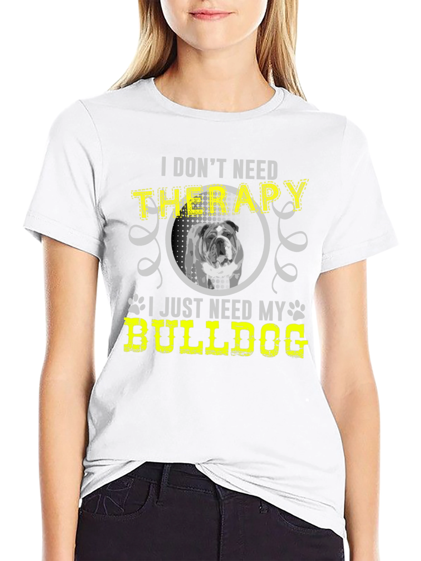 Black Bulldog Therapy T-Shirt: Dog Lover Tee view 9