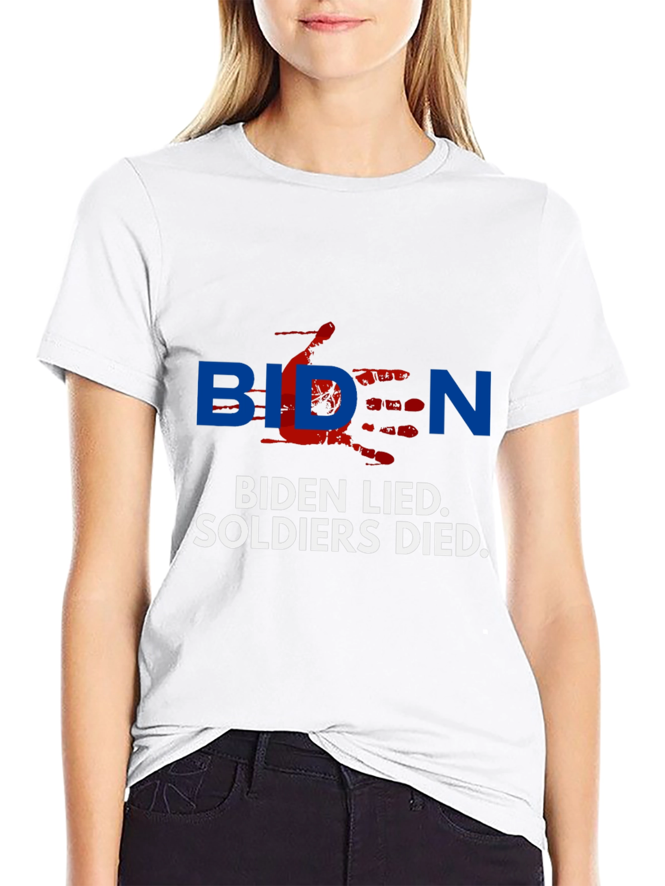 Black Biden Lied Soldiers Died T-Shirt view 9
