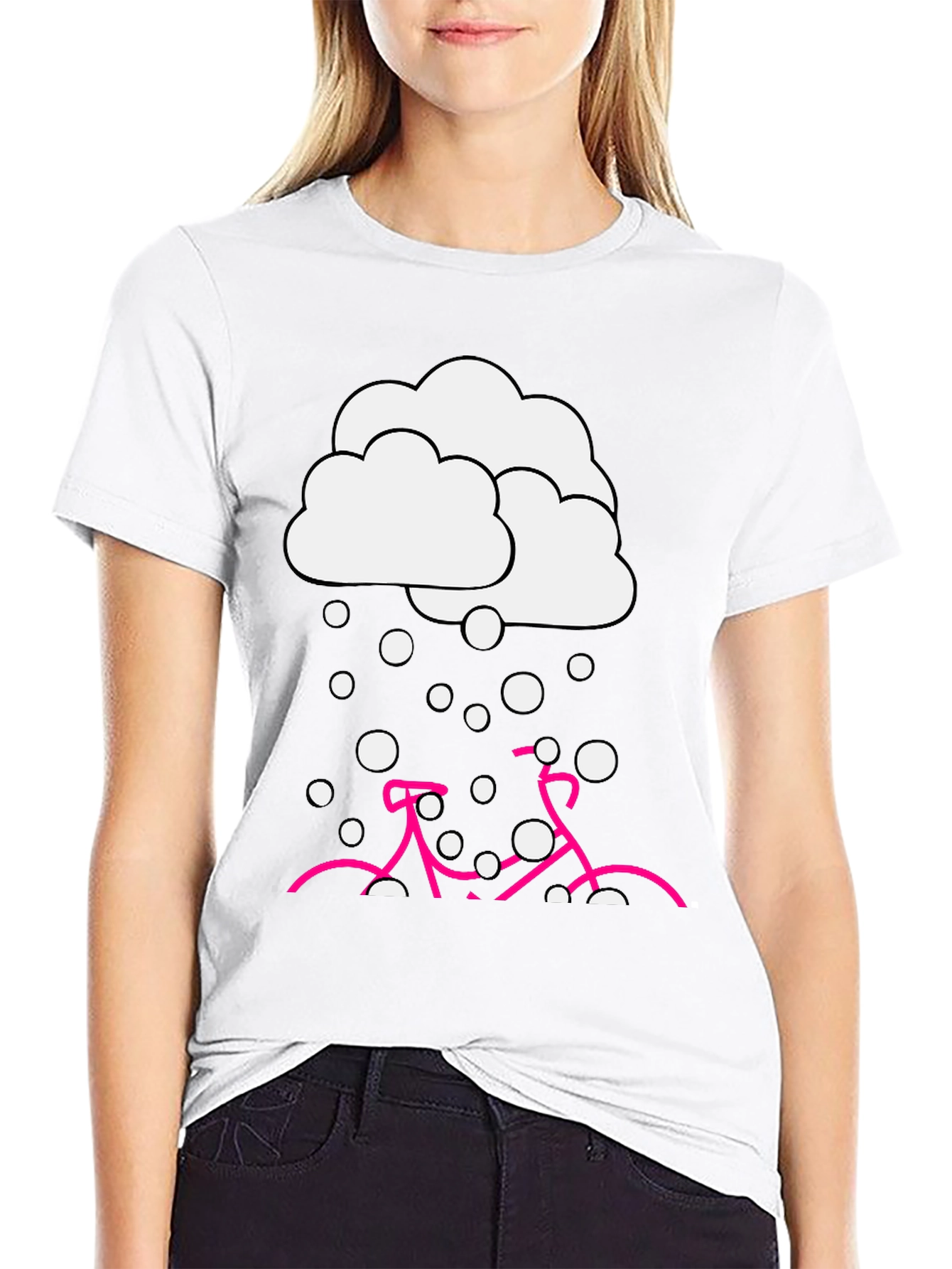 Snowy Bike Graphic Tee - Black Cotton Blend - 9