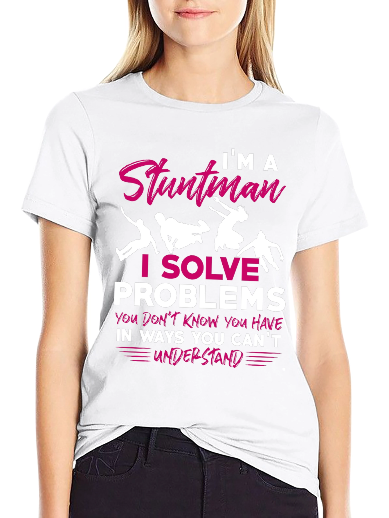 Black Stuntman T-Shirt: I Solve Problems view 9
