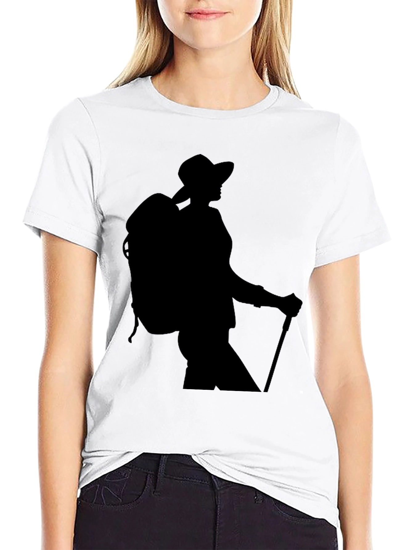 Black Hiking Silhouette Graphic Tee - Black view 9