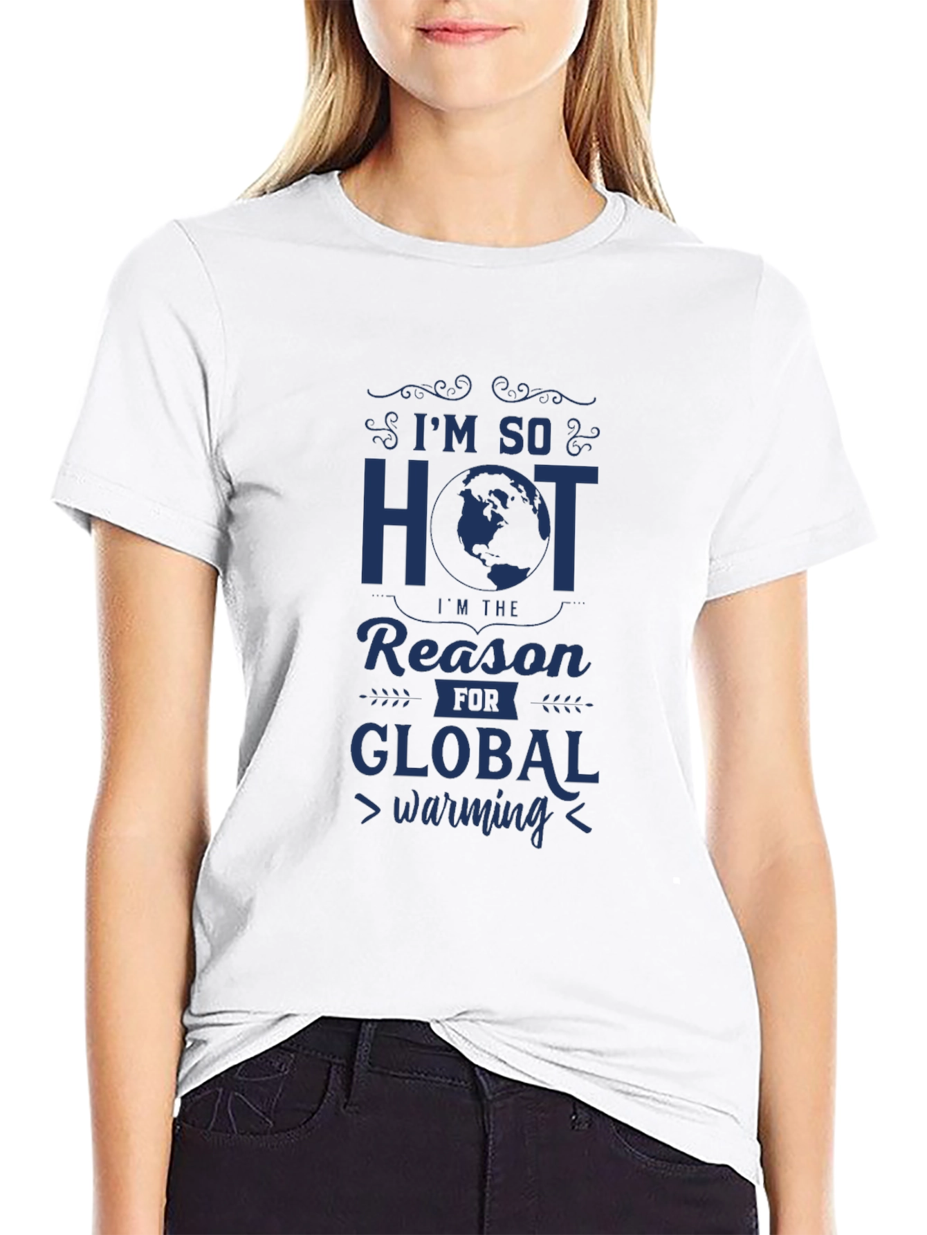 Black I'm So Hot Global Warming Graphic Tee view 9
