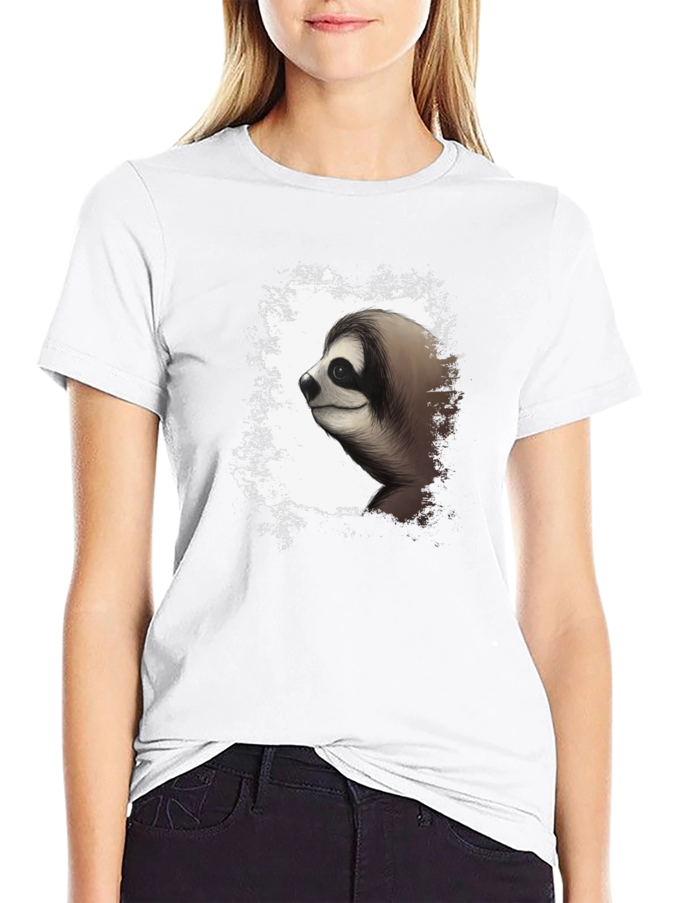 Black Sloth Graphic Tee - Men's Black Cotton T-Shirt view 9