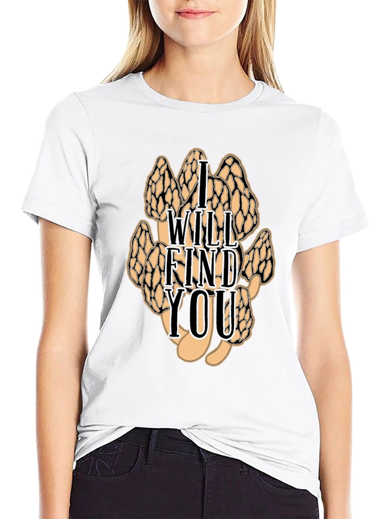 Black I Will Find You Mushroom T-Shirt view 9
