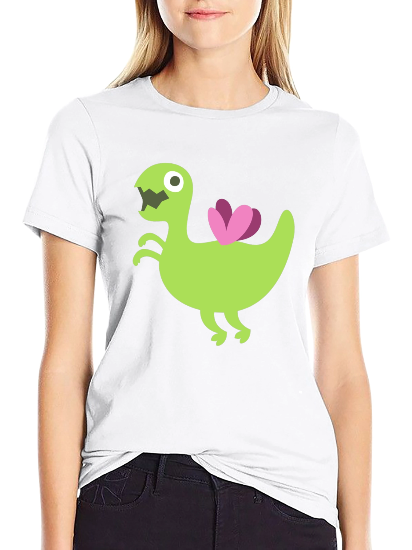 Black Cartoon Dino T-Shirt - Unique Graphic Tee view 9