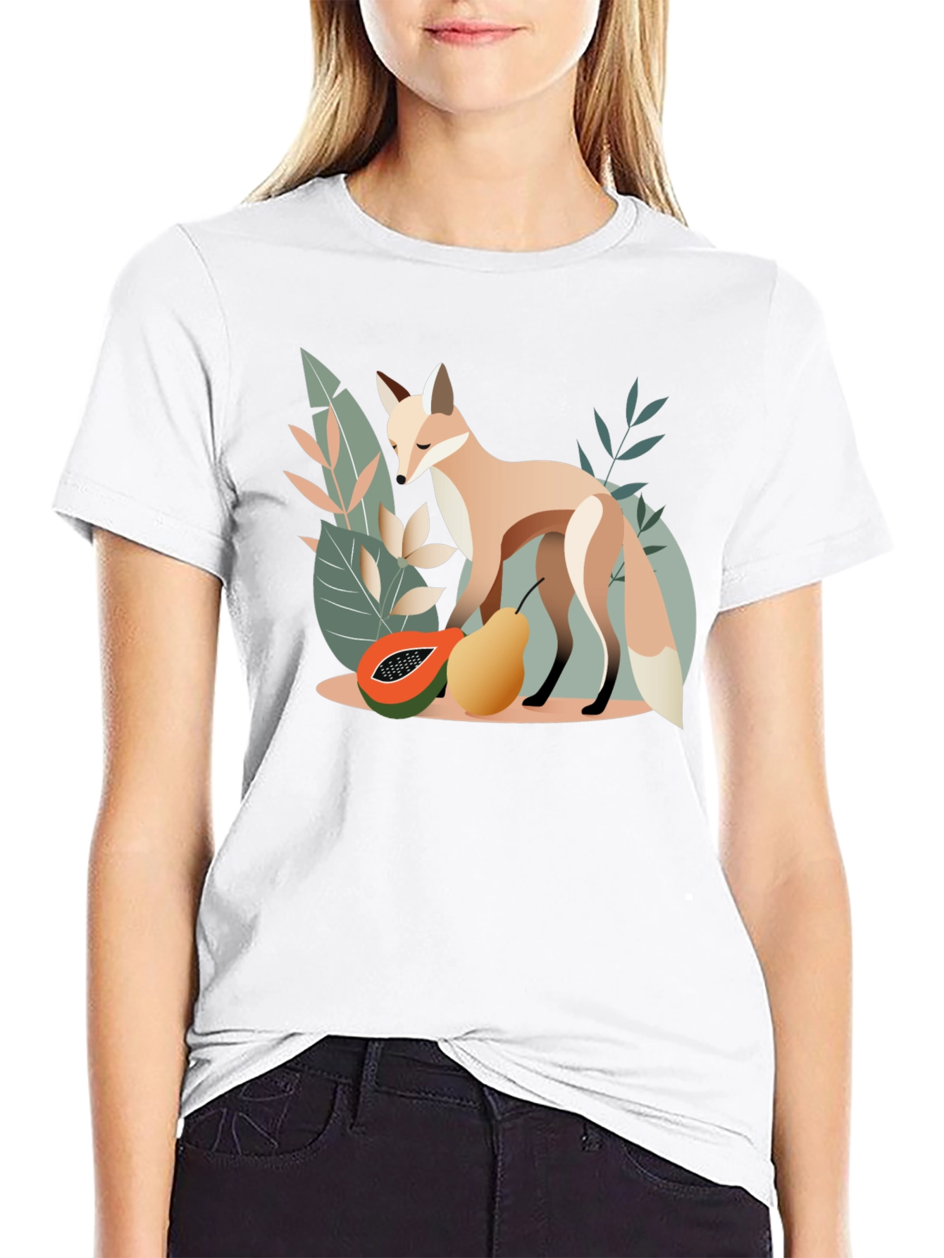 Black Fox and Fruit Graphic Tee view 9