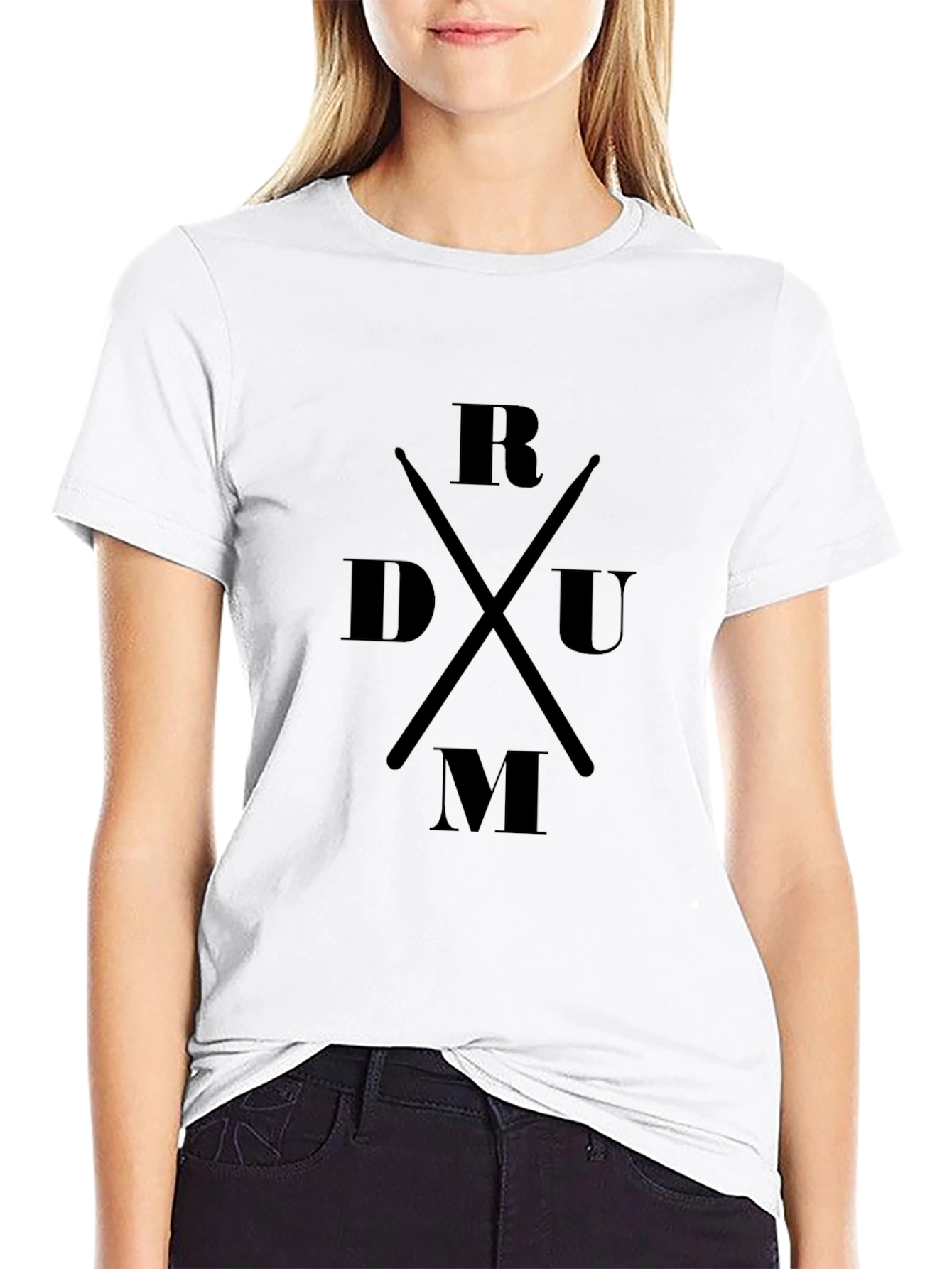 Black Drummer Tee - Black Drum Sticks Music Shirt view 9