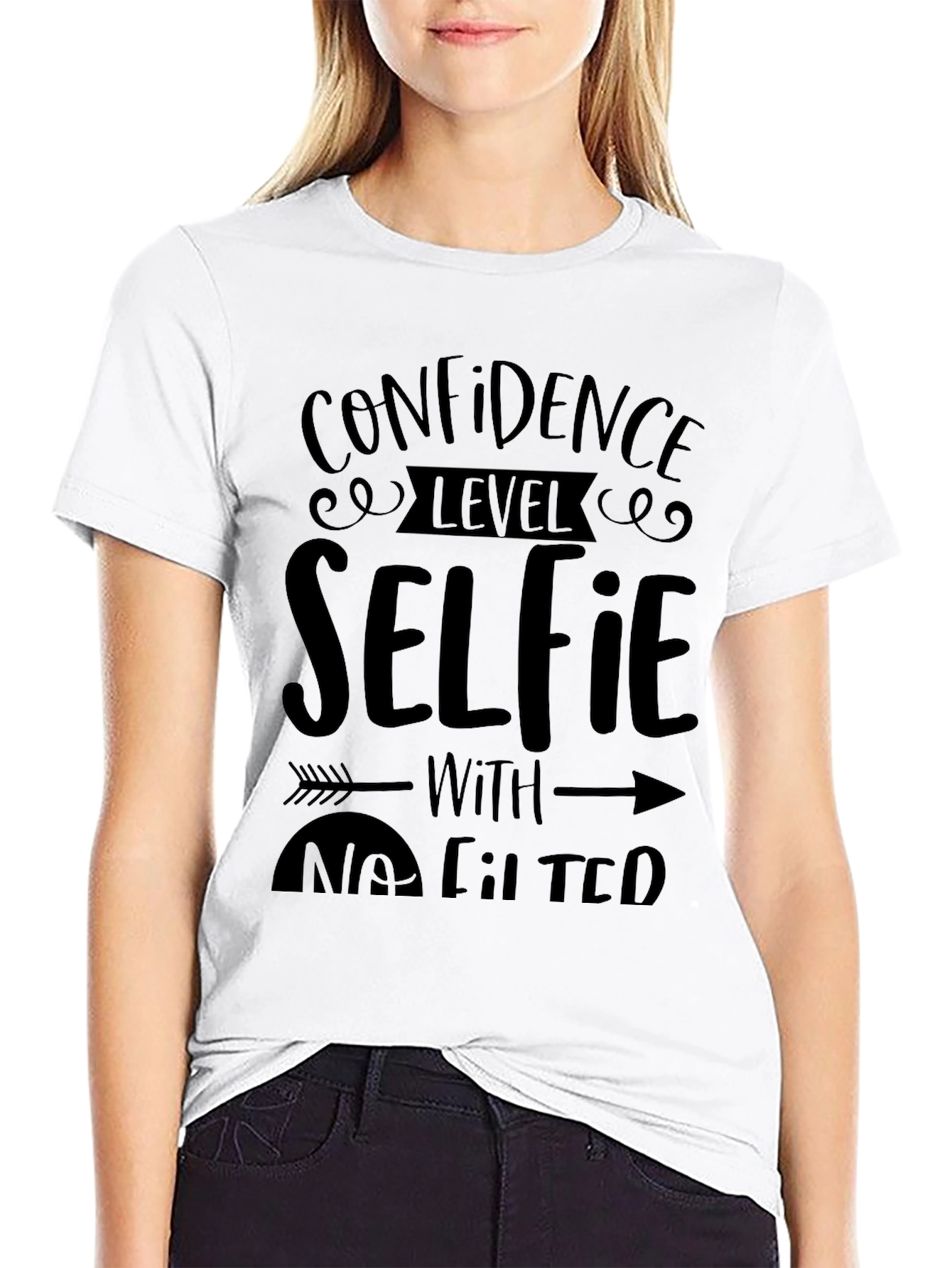 Black Confidence Level Selfie T-Shirt view 9