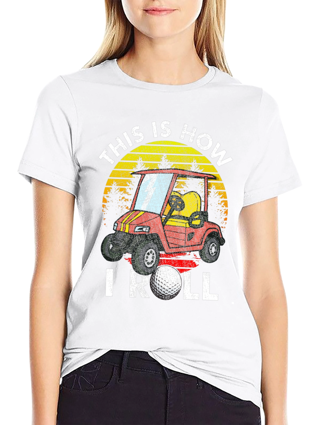 Black This Is How I Roll Golf T-Shirt view 9
