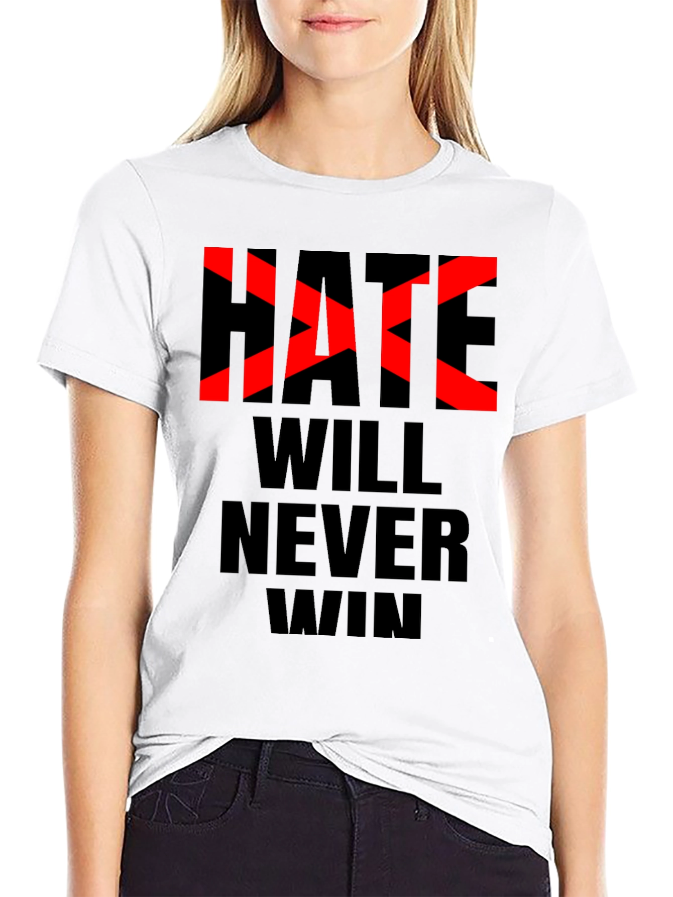 Black Hate Will Never Win Graphic Tee - Black view 9