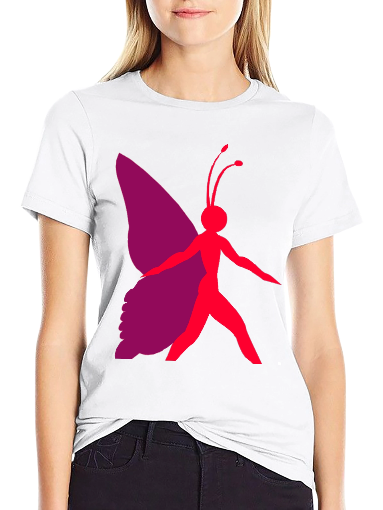 Black Butterfly Graphic Tee - Black Casual T-Shirt view 9