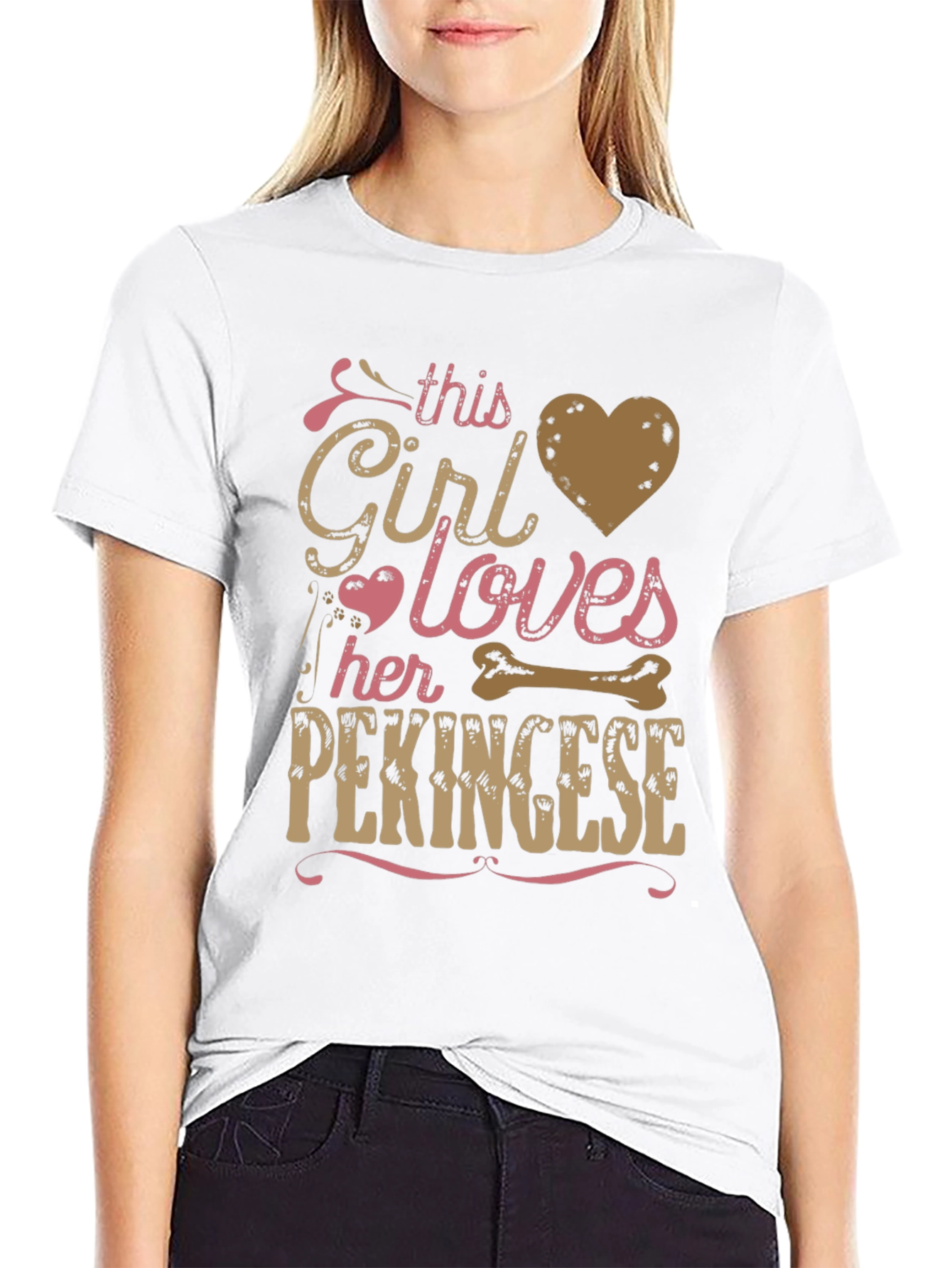 Black Girl Loves Her Pekingese T-Shirt view 9