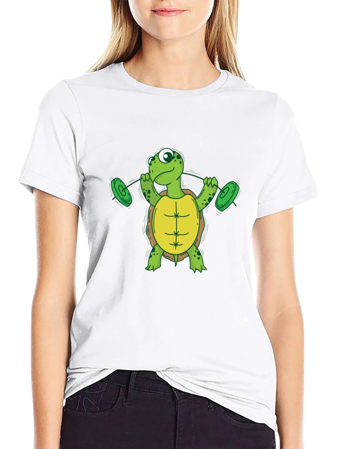Black Turtle Weightlifting Black T-Shirt view 9