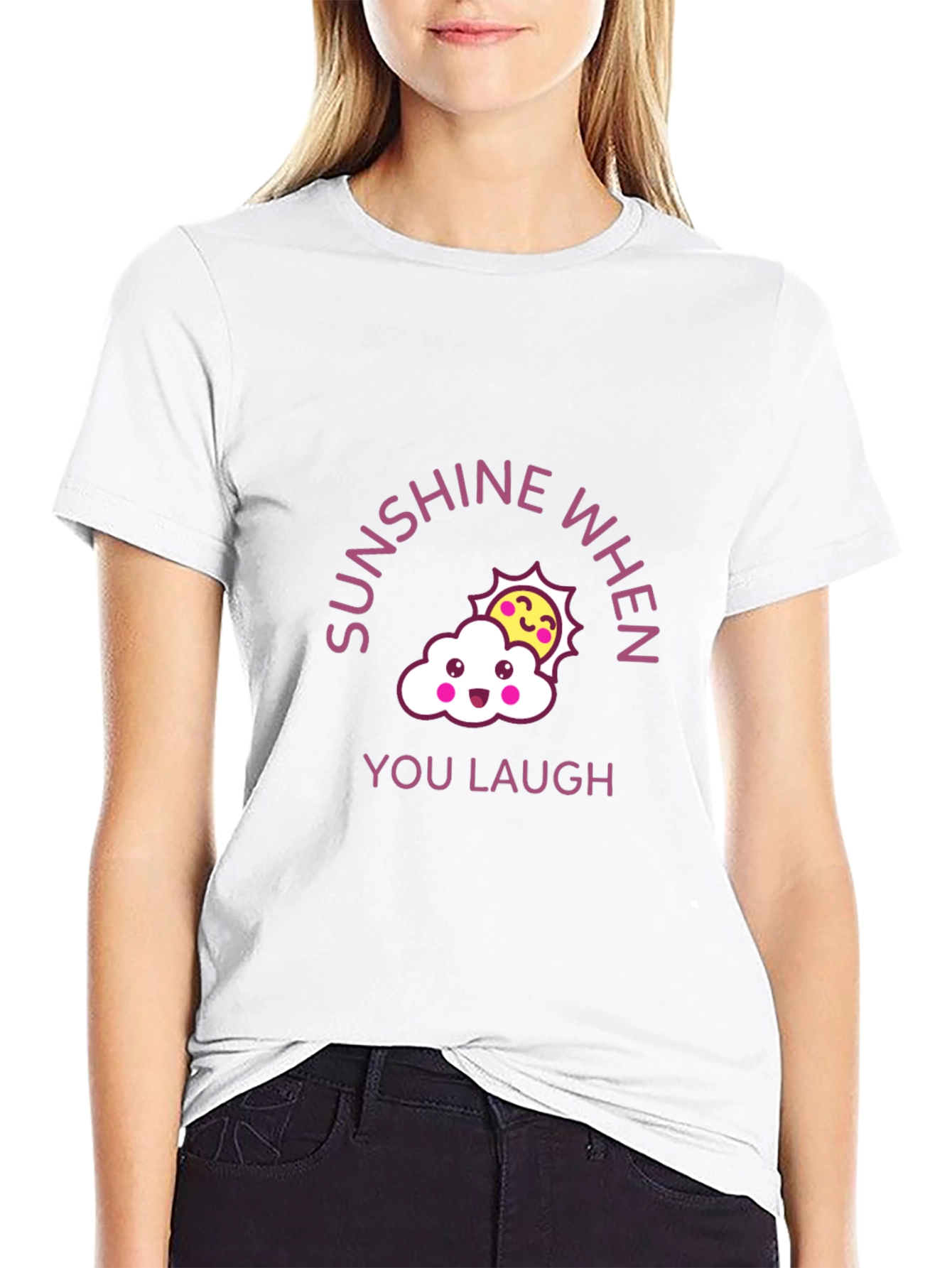 Black Sunshine When You Laugh Graphic Tee view 9