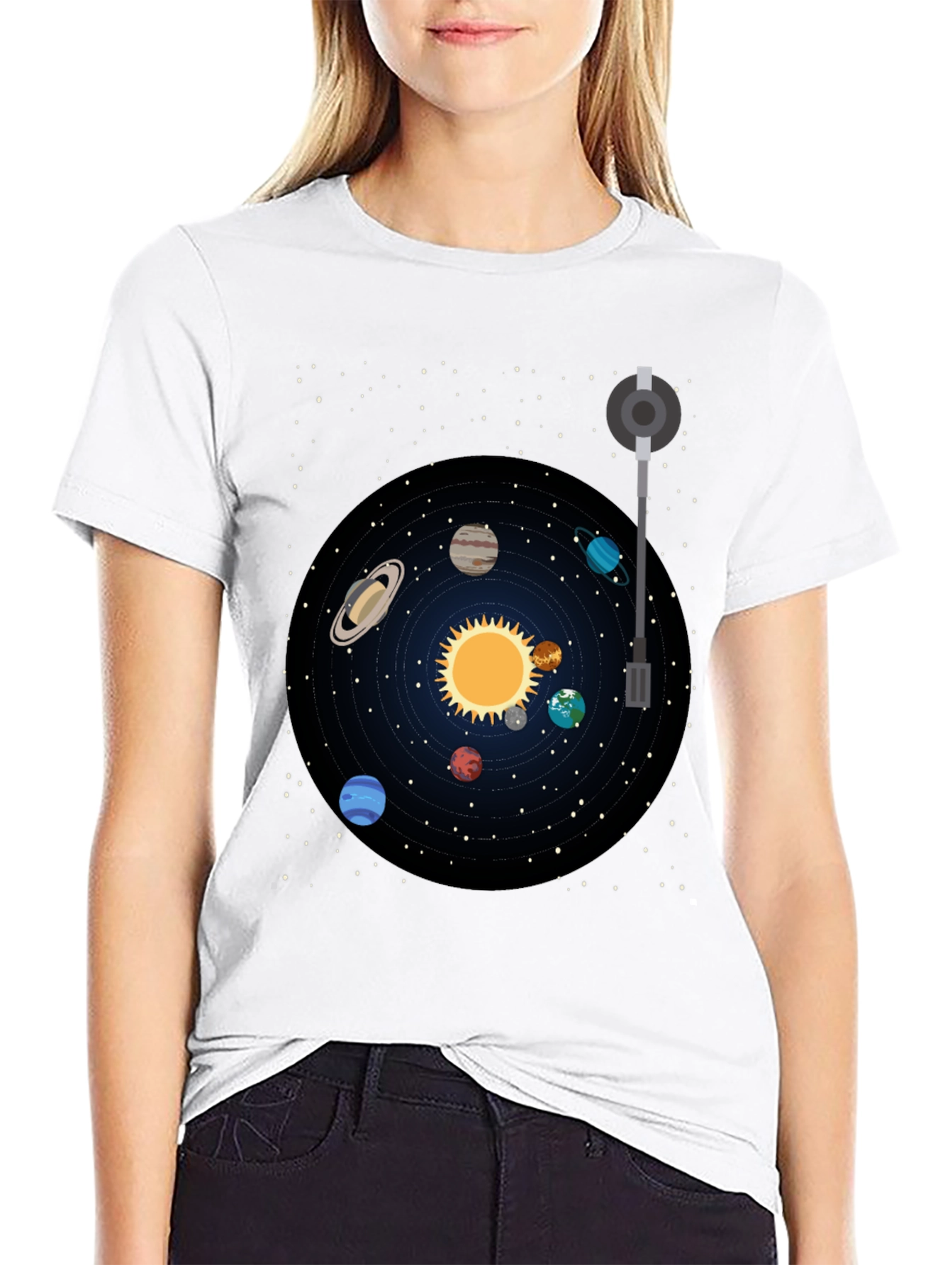 Black Planetary System Graphic Tee view 9