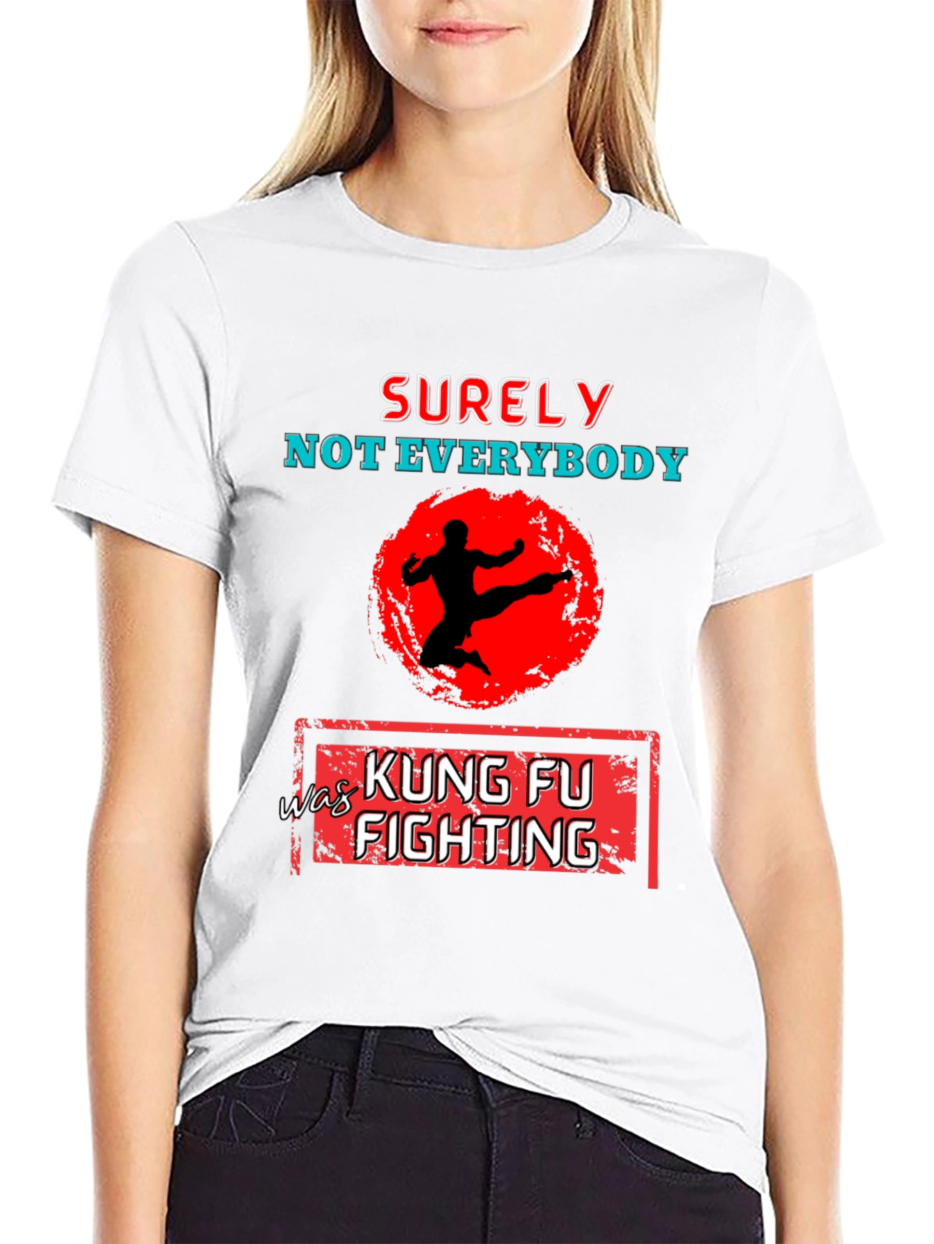 Black Kung Fu Fighting Graphic T-Shirt view 9