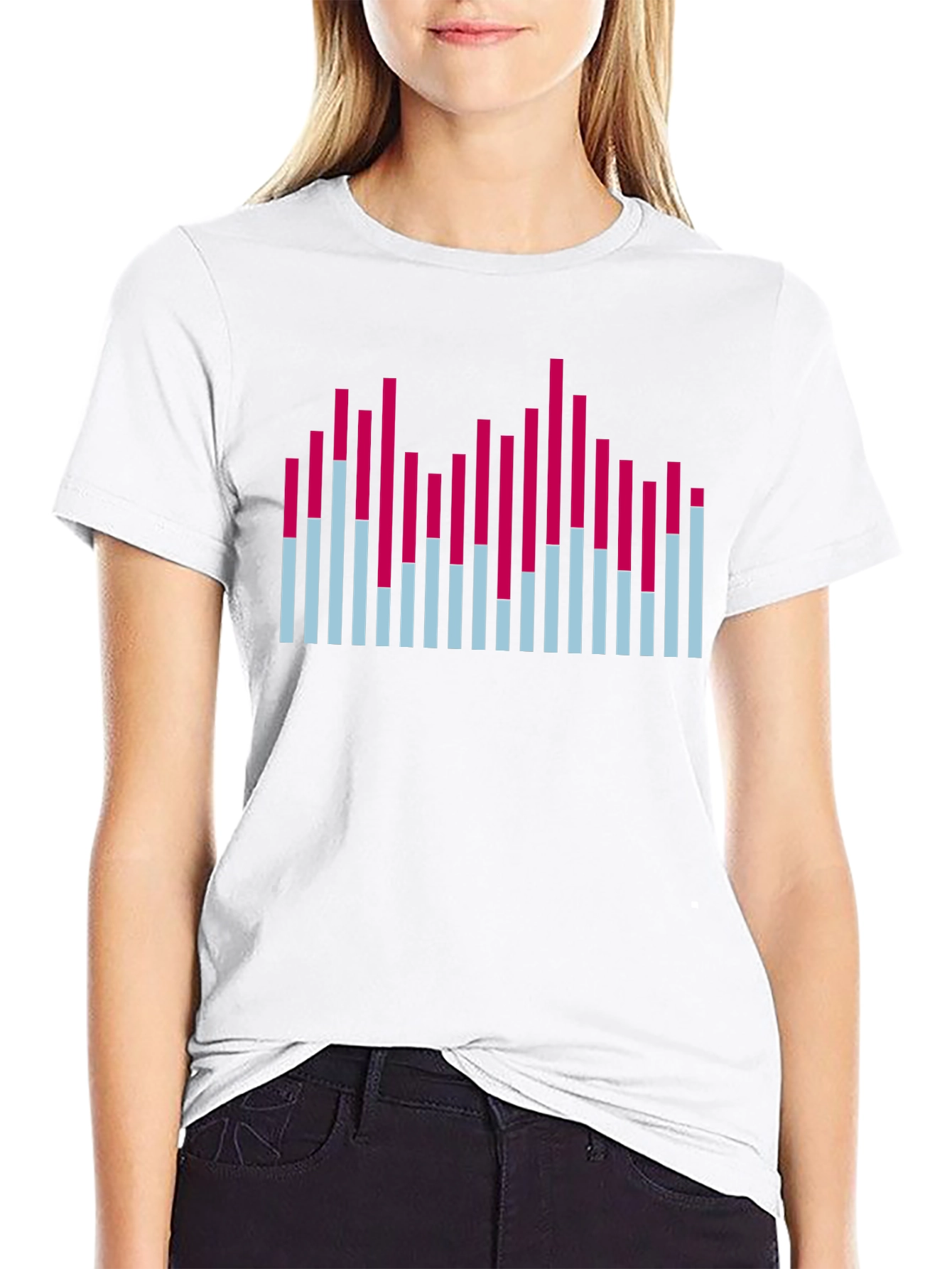 Black Modern Graphic T-Shirt - Color Block Design view 9