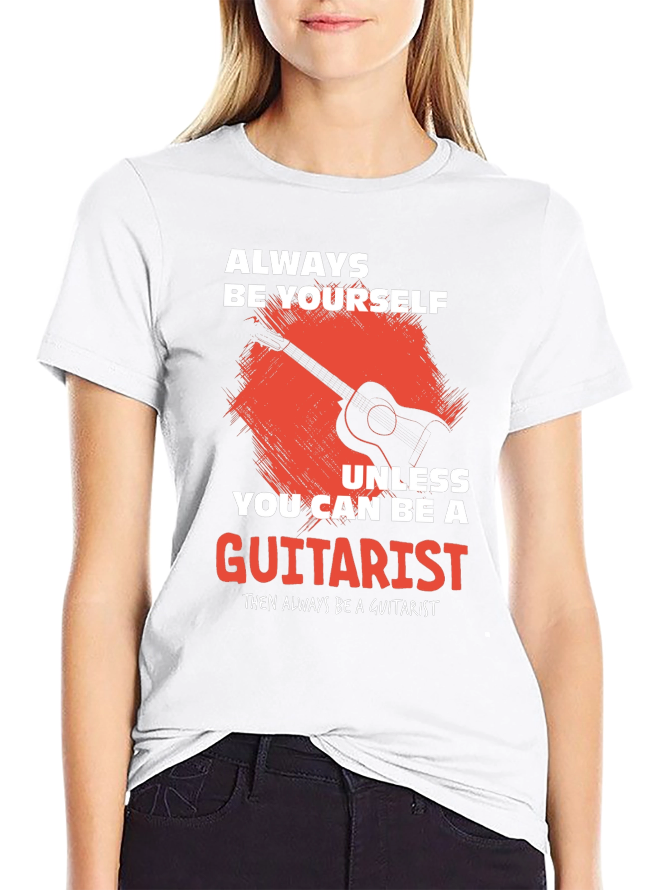 Black Guitarist Graphic Tee - Musician's Humor T-Shirt view 9