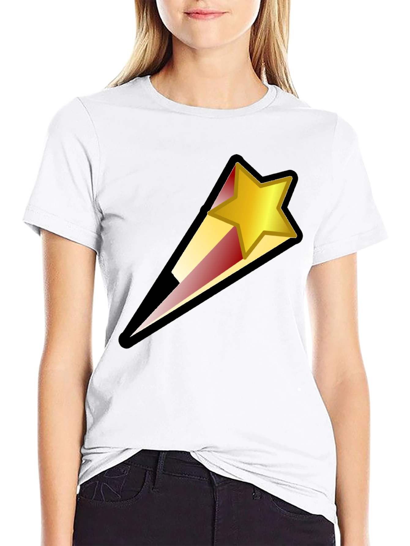 Black Shooting Star Graphic Black T-Shirt view 9