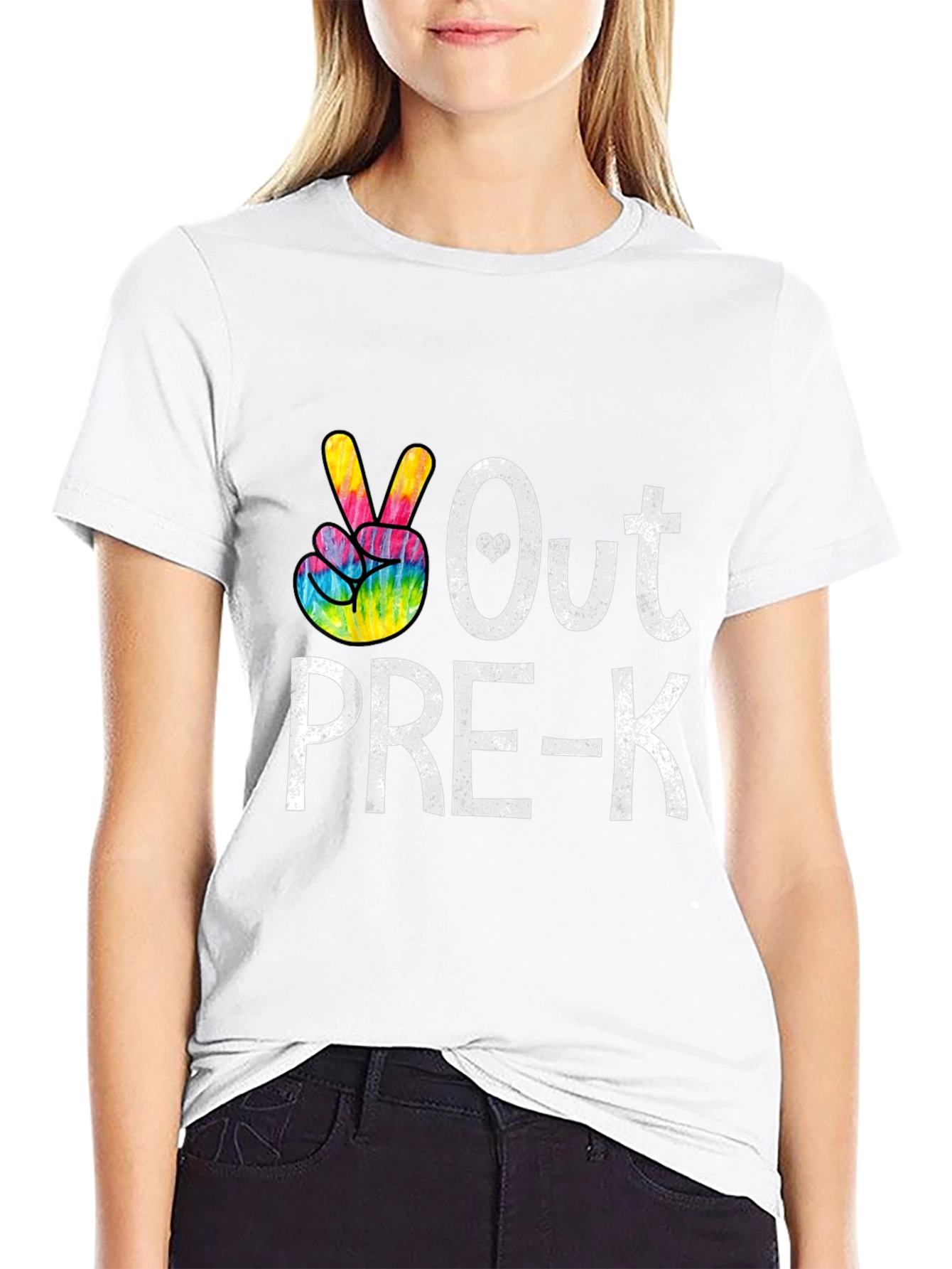 Black Peace Out Pre-K T-Shirt Graduation Tee view 9
