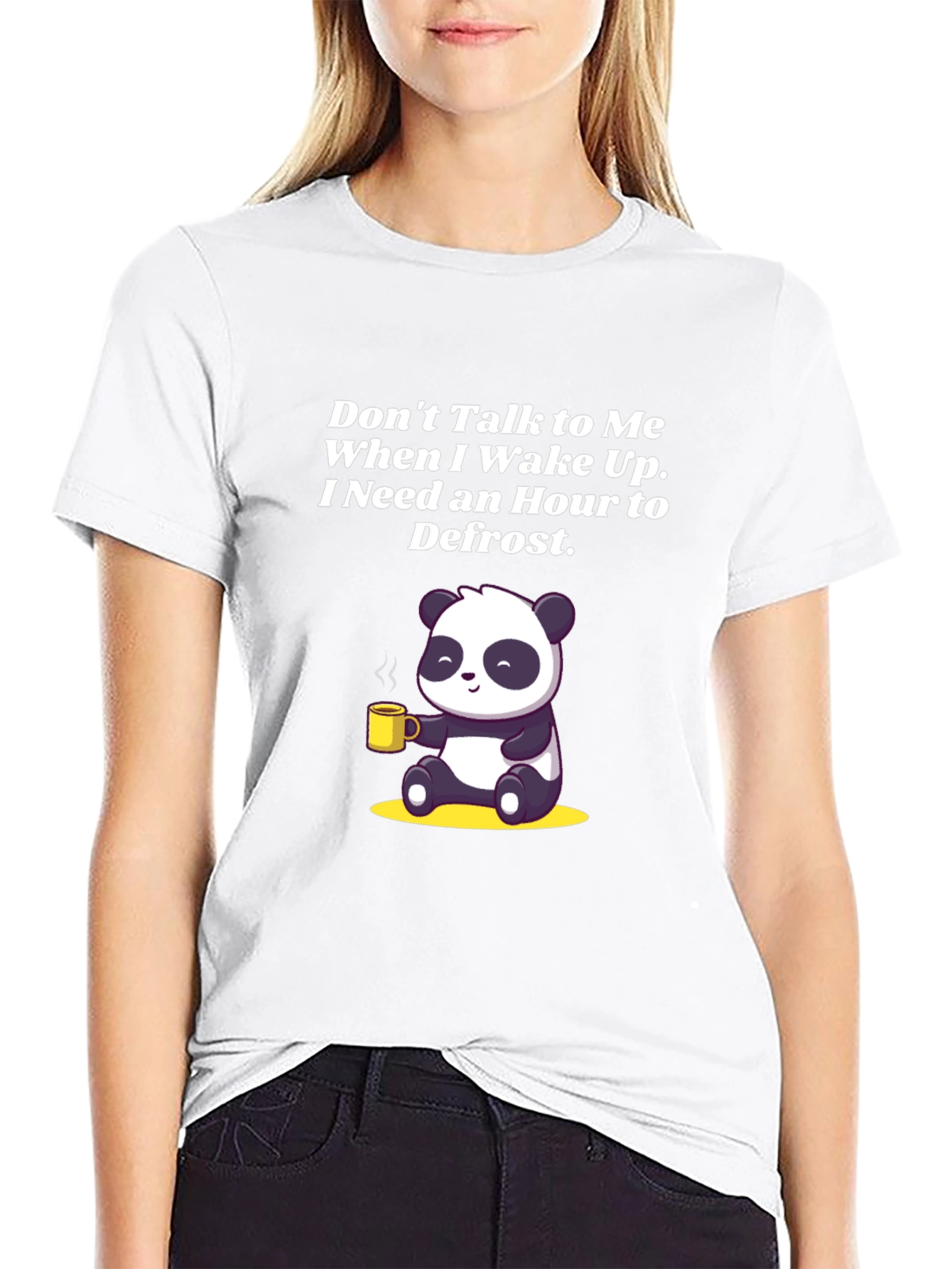 Black Funny Panda Coffee T-Shirt: Don't Talk to Me view 9