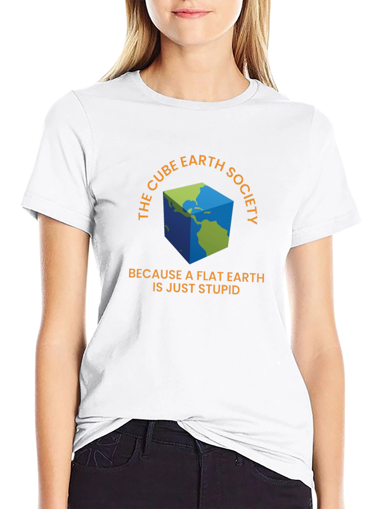 Black Cube Earth Society T-Shirt - Funny Conspiracy Tee view 9