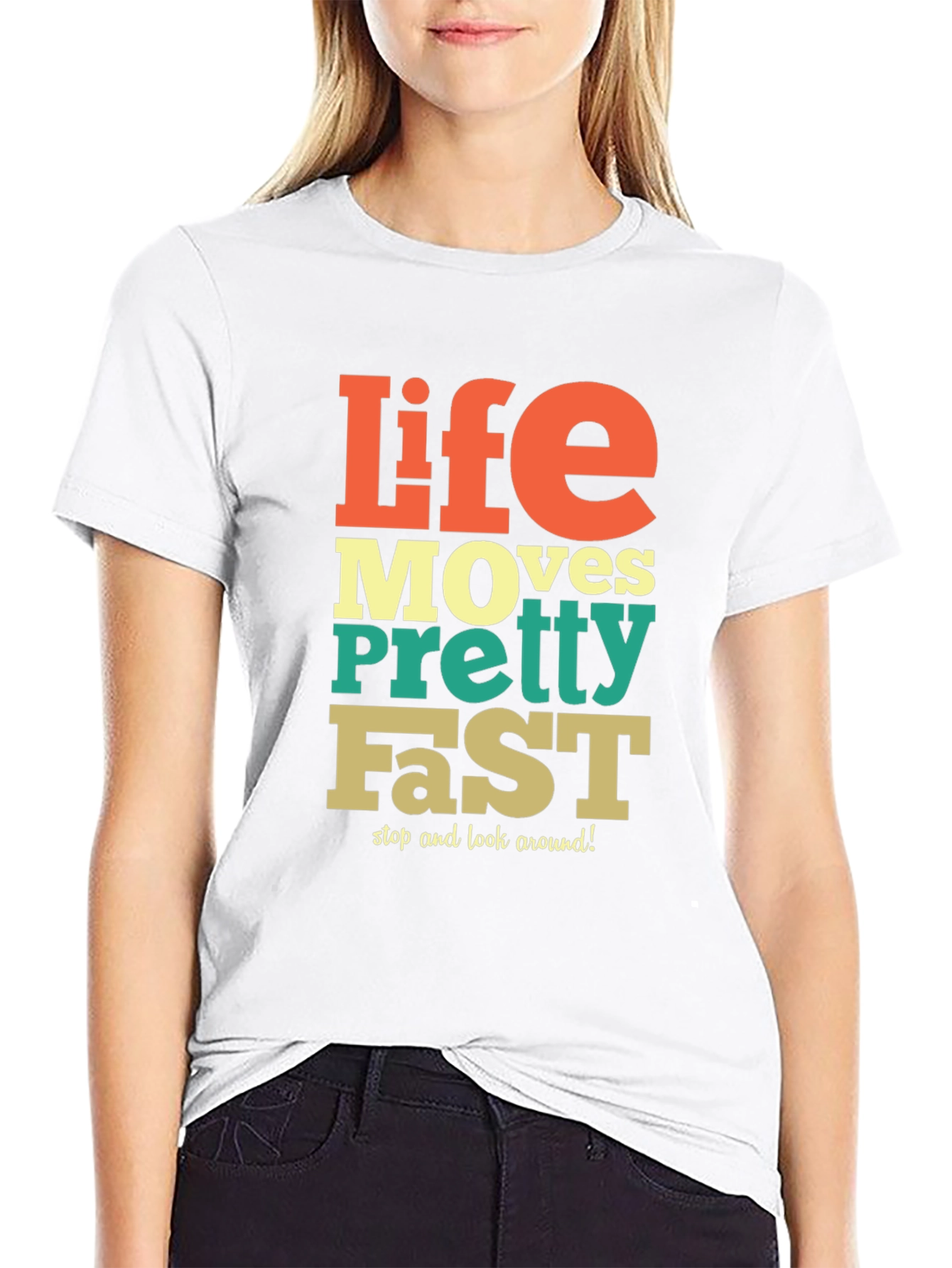 Black Life Moves Pretty Fast Graphic Tee - Relaxed Fit view 9