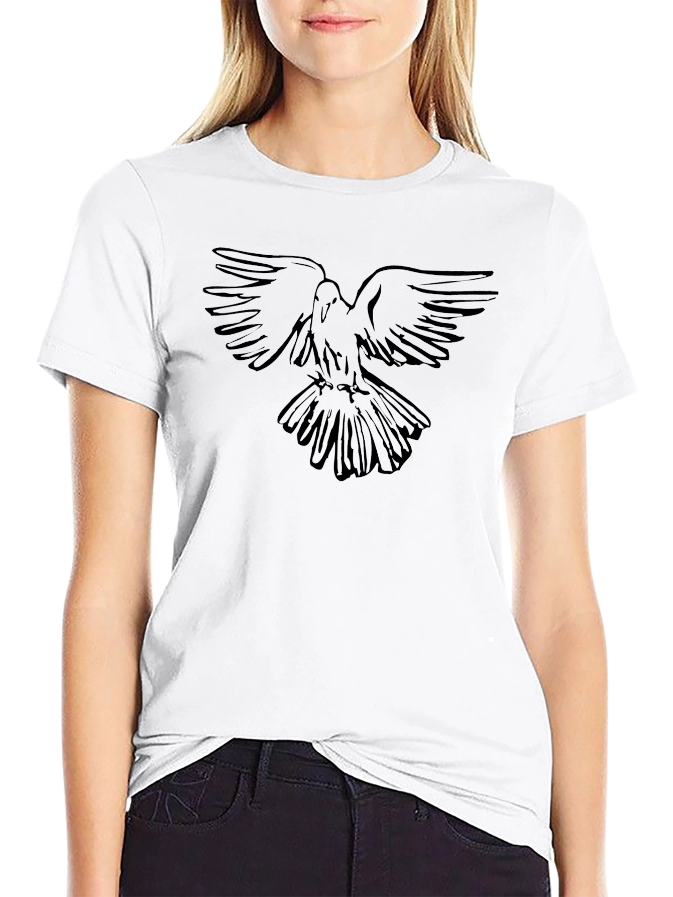 Black Men's Black Dove Graphic T-Shirt view 9