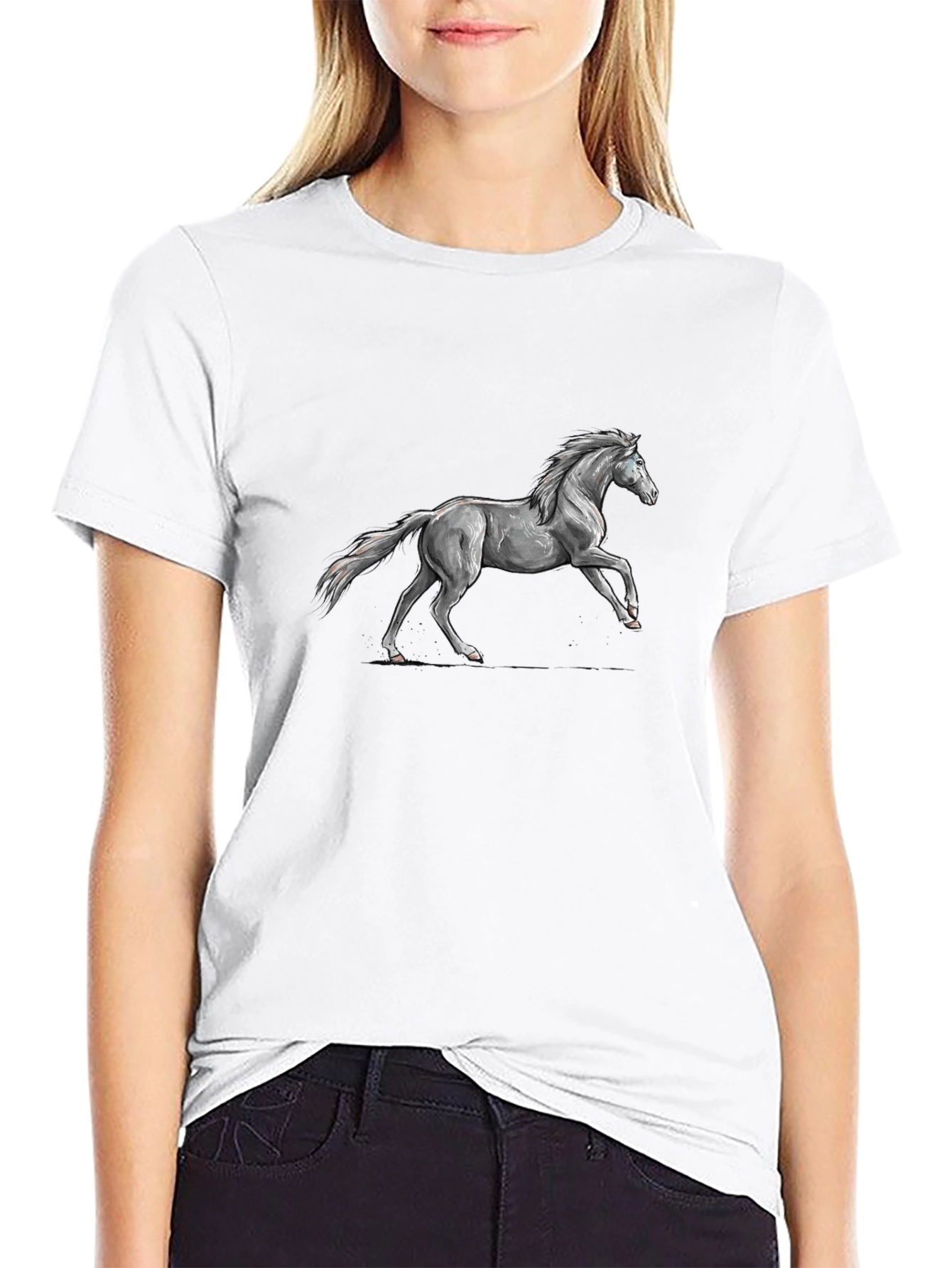 Black Black Horse Graphic Tee - Stylish Men's T-Shirt view 9