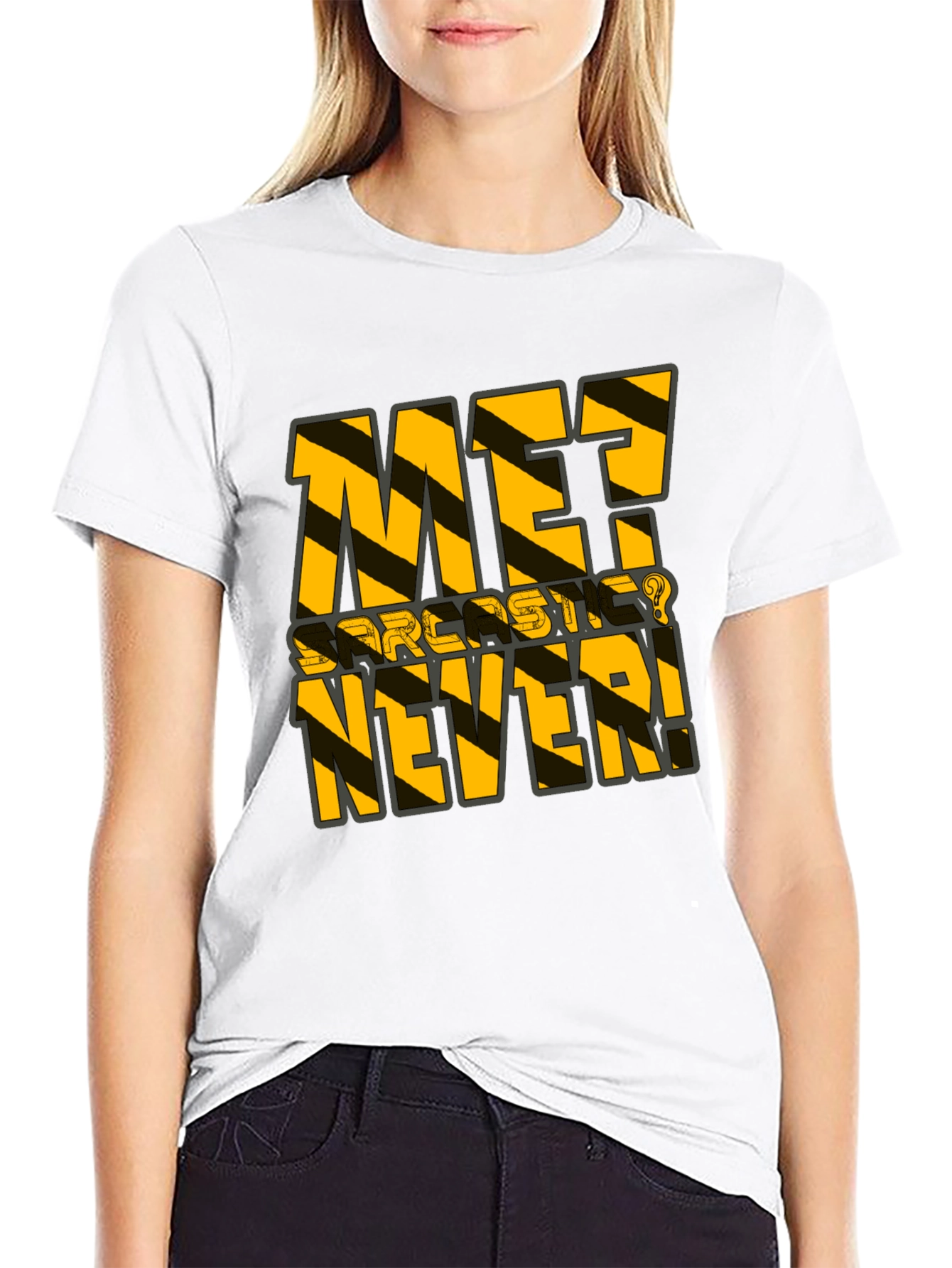 Black Sarcastic Never T-Shirt - Black Humor Tee view 9