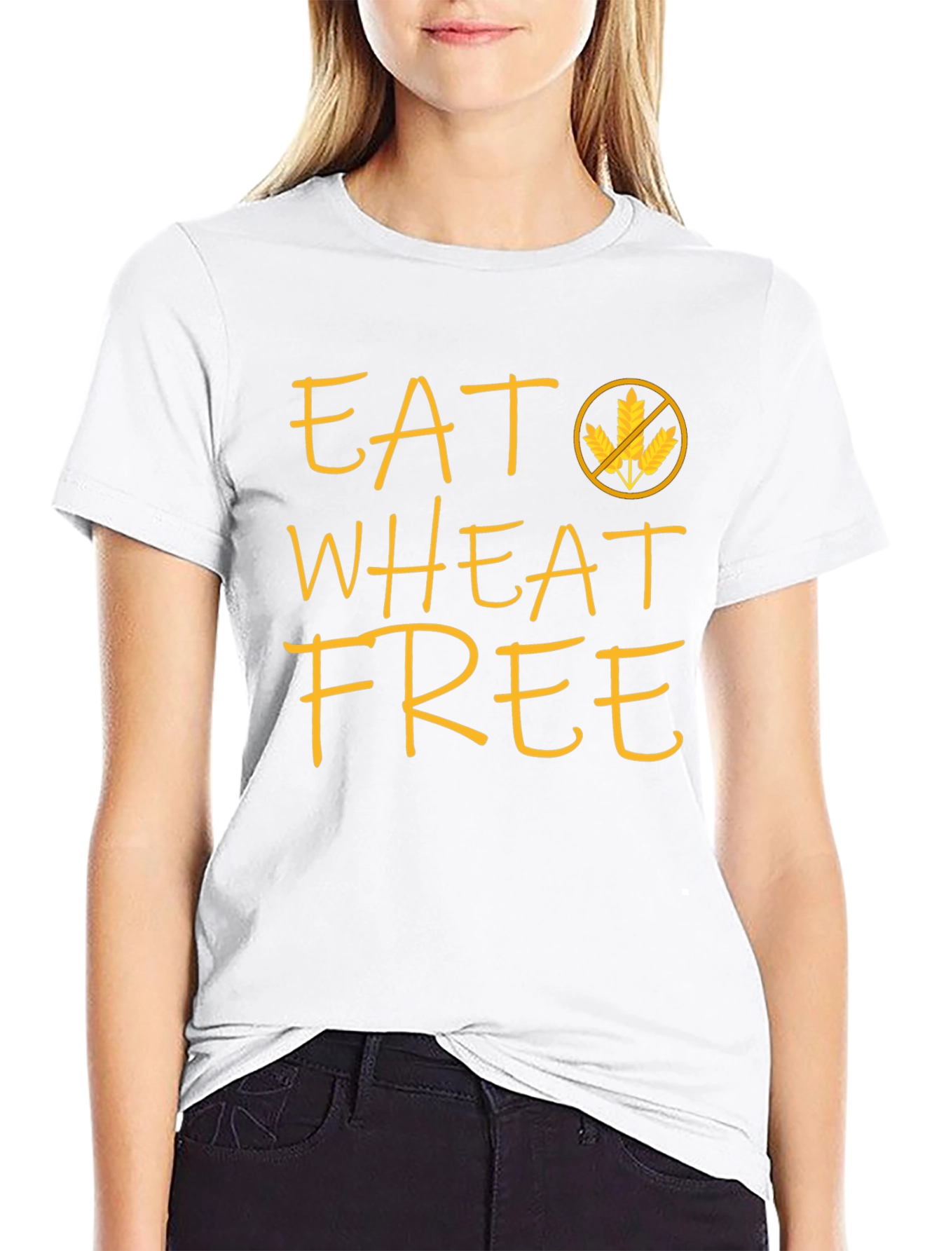 Black Eat Wheat Free Black T-Shirt - Gluten Sensitive Apparel view 9