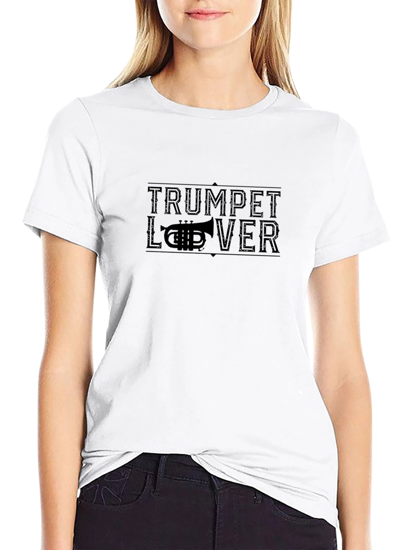 Black Trumpet Lover Black Graphic Tee view 9