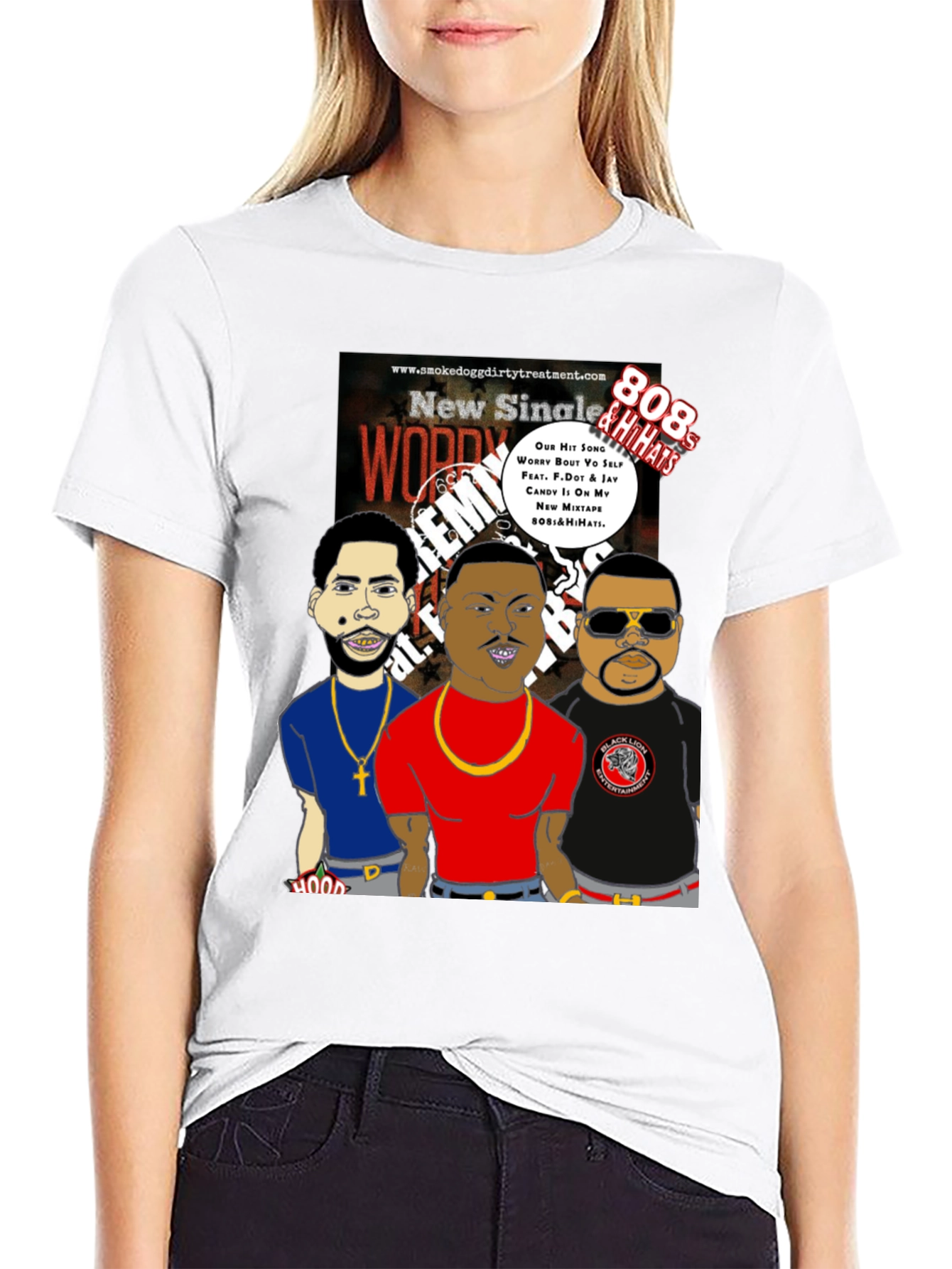 Black New Worry Remix Single Black T-Shirt view 9