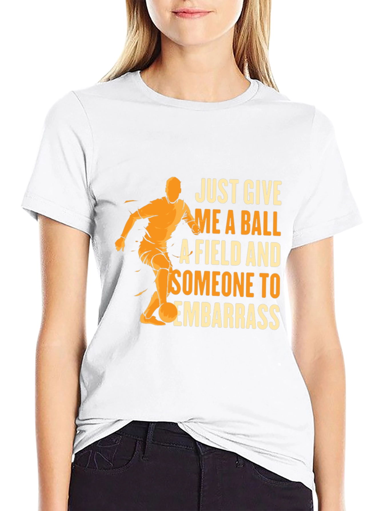 Black Soccer T-Shirt - Just Give Me A Ball view 9