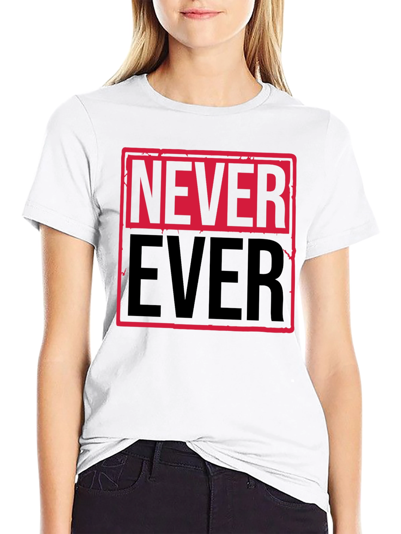 Black Never Ever Graphic Tee - Bold Statement Shirt view 9