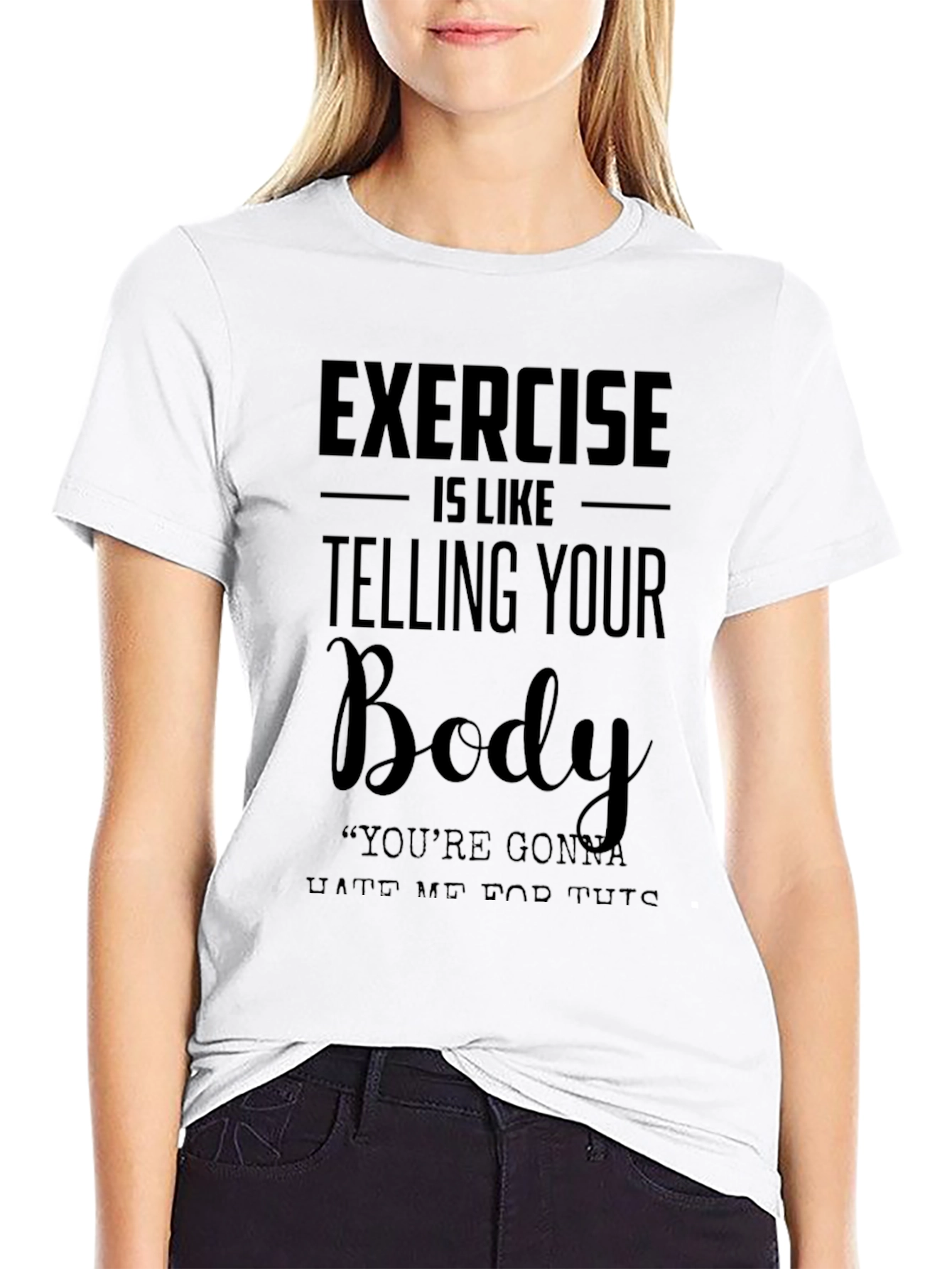 Black Exercise Body Humor Graphic T-Shirt view 9