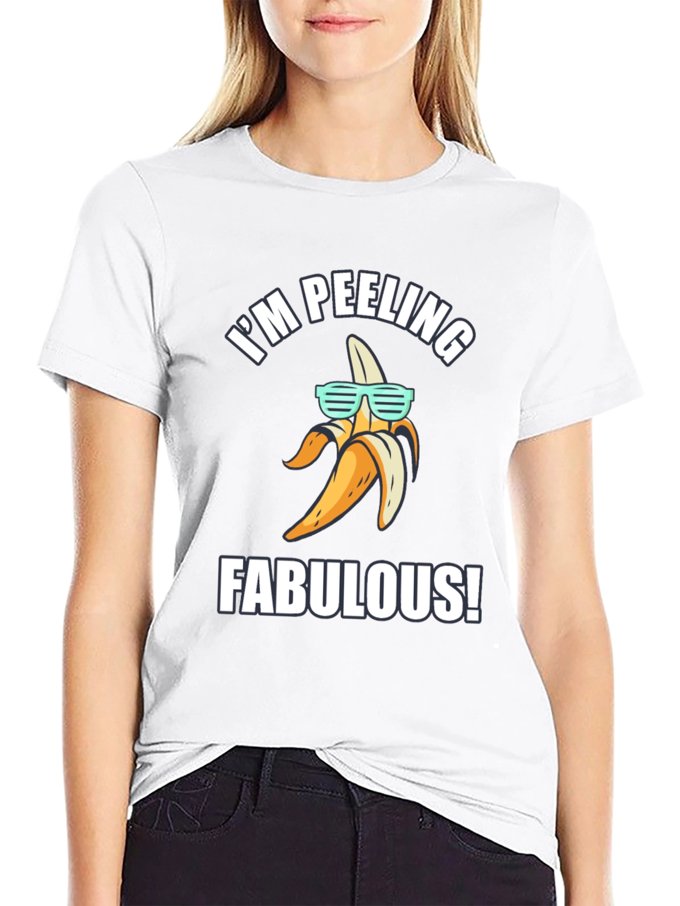 Black Funny Banana T-Shirt - I'm Peeling Fabulous! view 9
