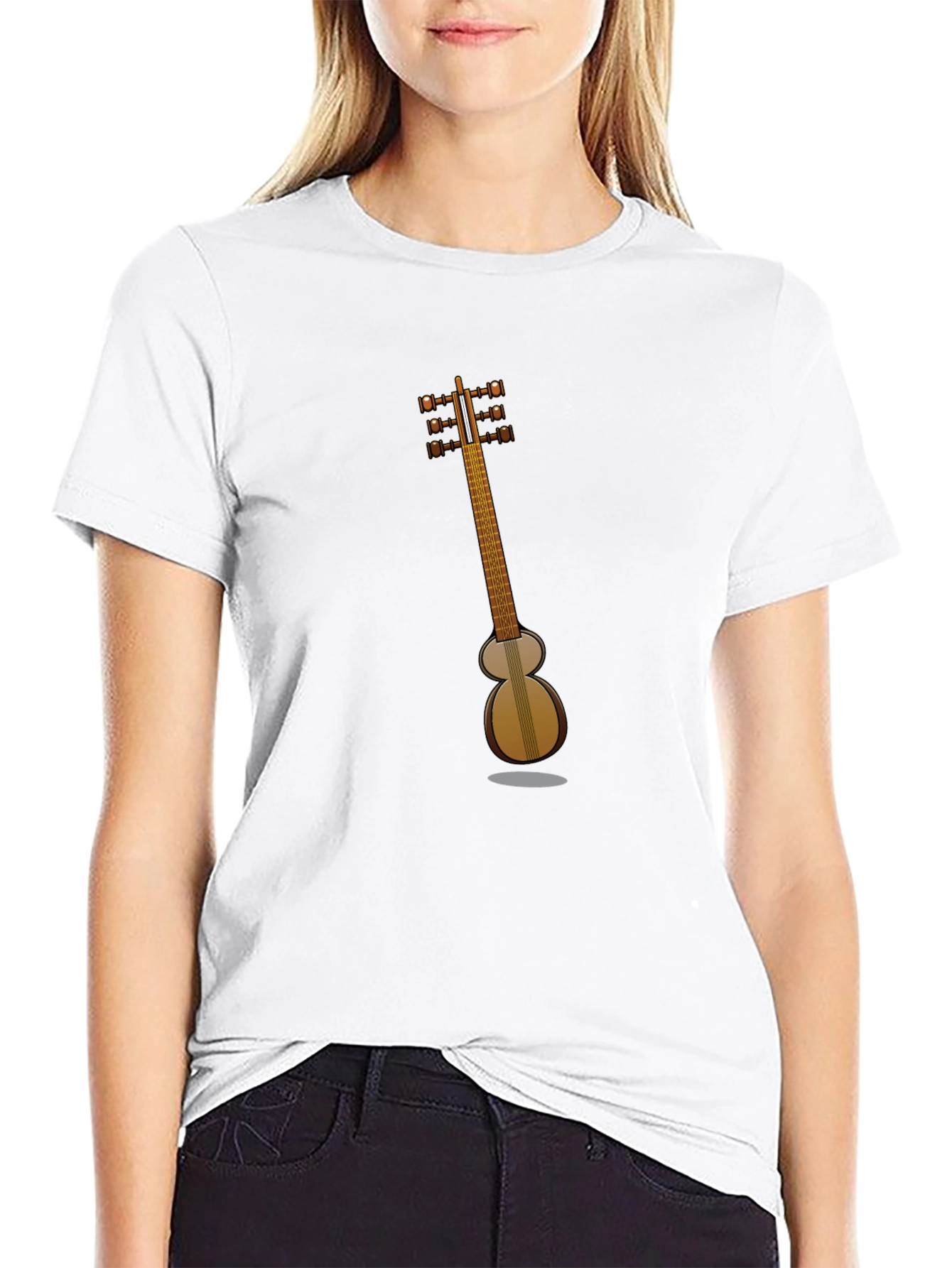 Black Acoustic Guitar T-Shirt - Music Lover Tee view 9