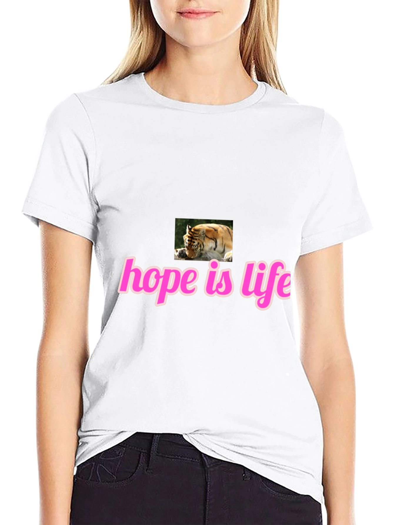 Black Hope Is Life Tiger Graphic Tee - Black view 9