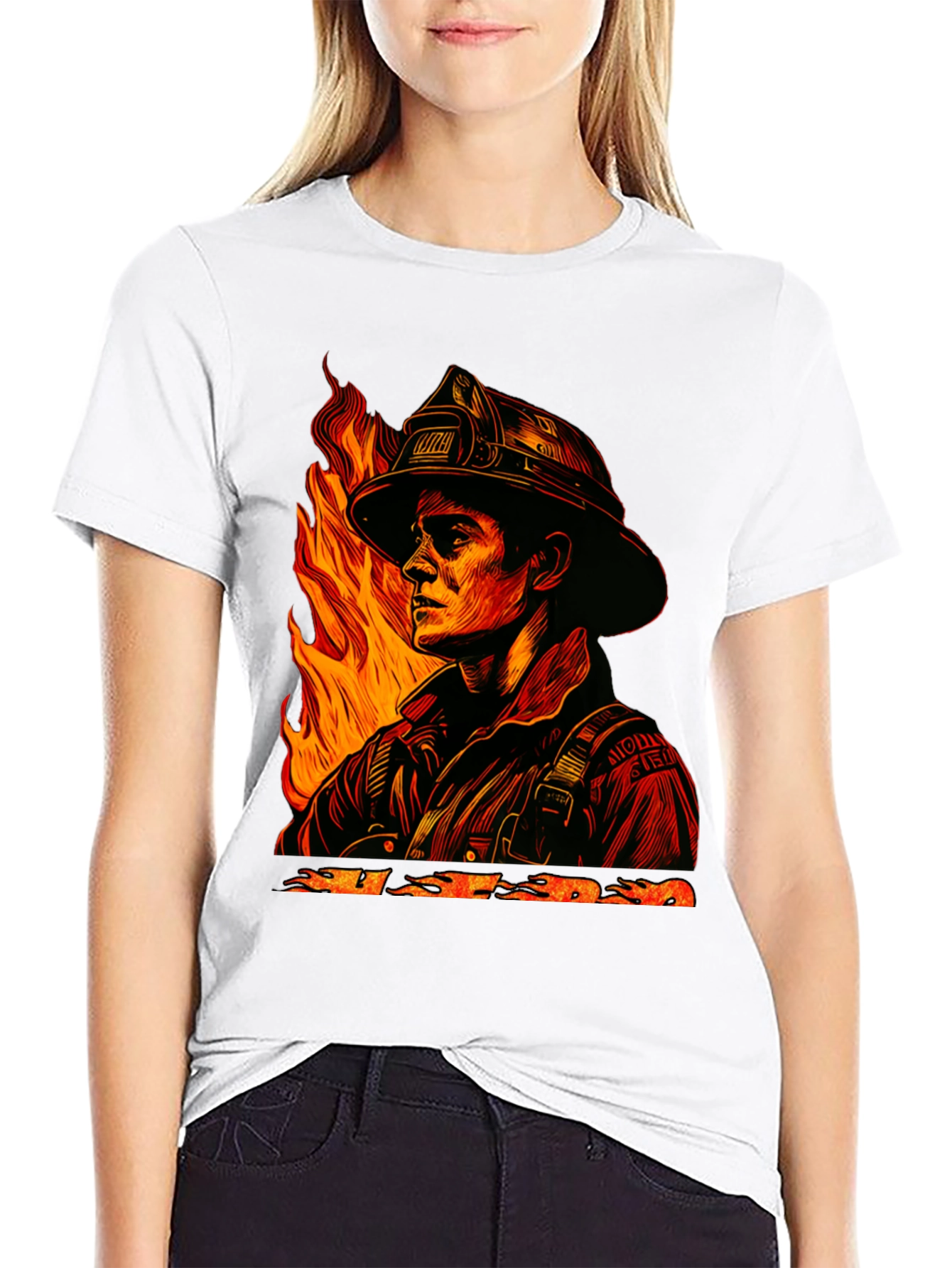 Black Firefighter Graphic Tee - Courage Under Fire view 9