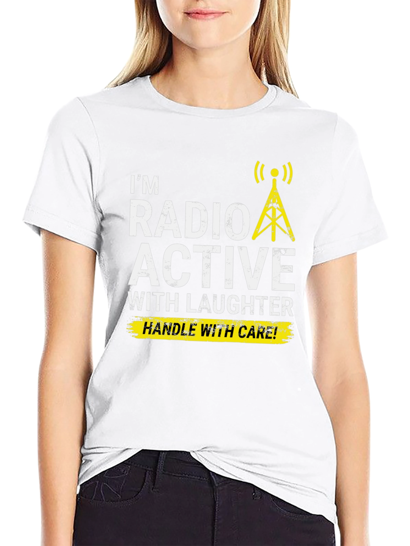 Black Radioactive Laughter Graphic Tee - Handle with Care! view 9